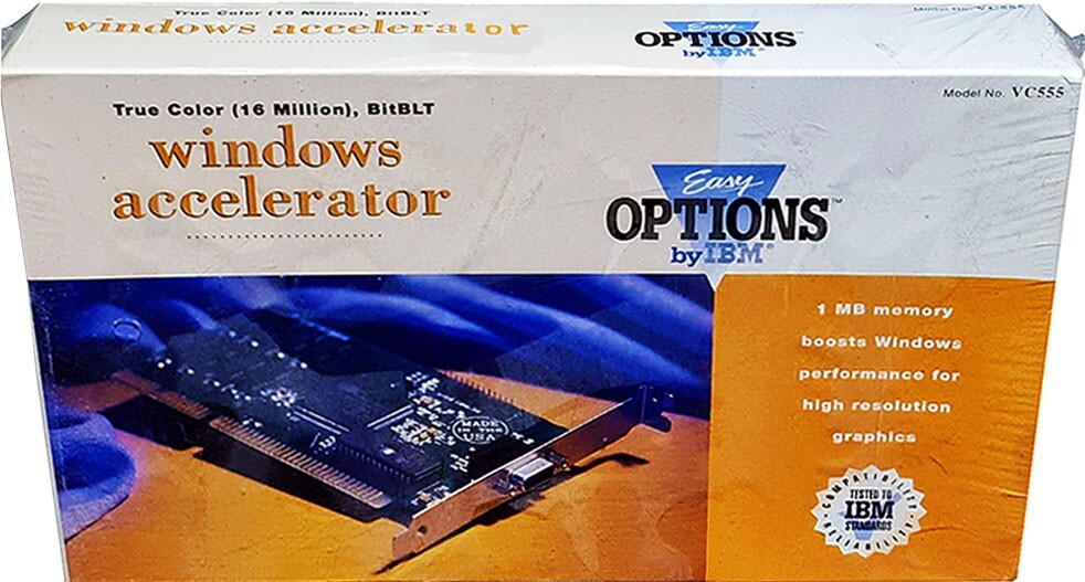 IBM Easy Options, VGA, 1mb , 16-Bit ISA, Vintage 1993, New! Mint in Sealed Box!!