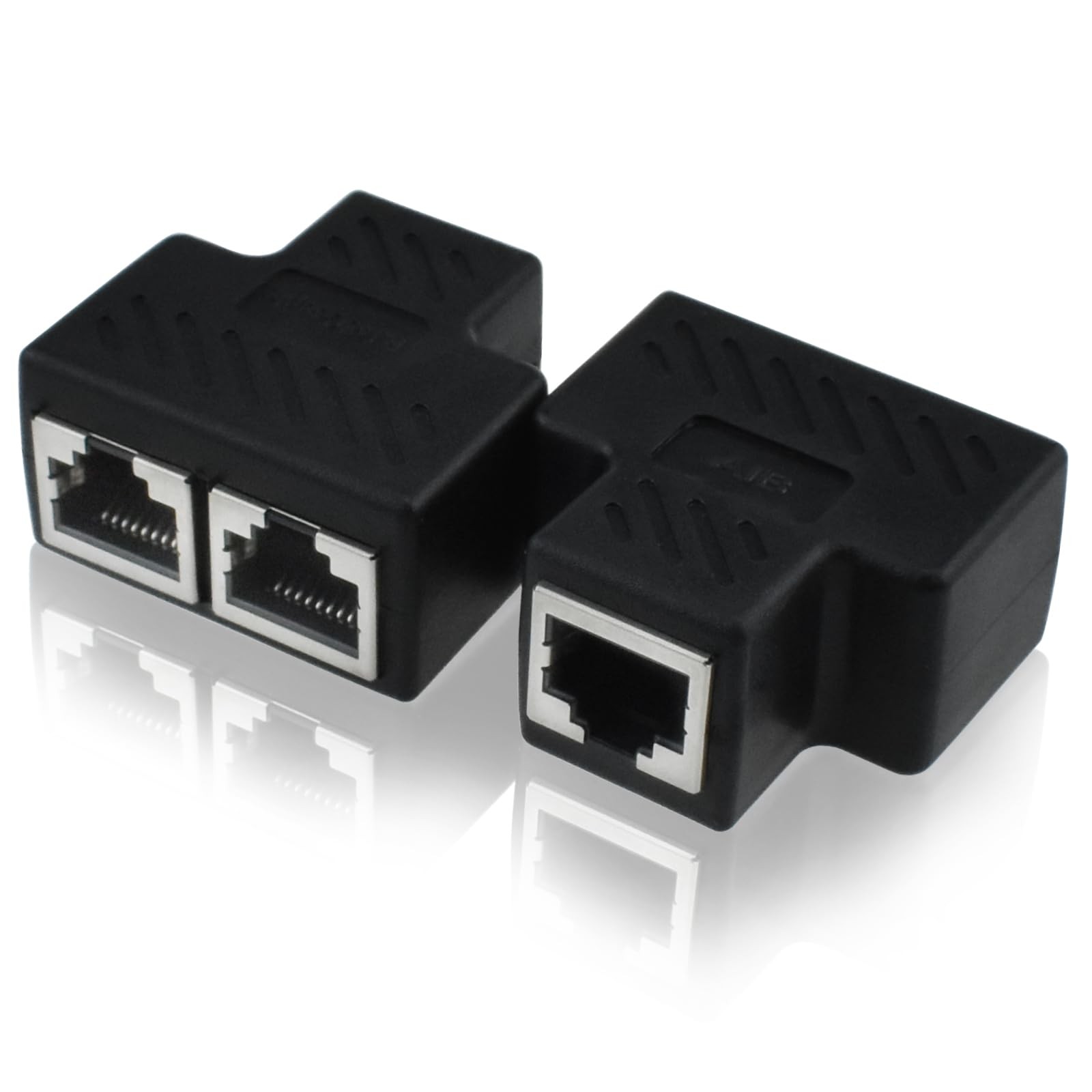 2 Pcs RJ45 Splitter Adapter, Ethernet Splitter 1 to 2, LAN Splitter Adapter f…