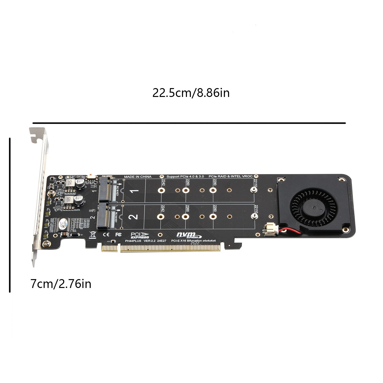 New Supports 4 Nvme M.2 SSD Expansion Split Card PCIE 4.0 x16 4 x 32Gbps