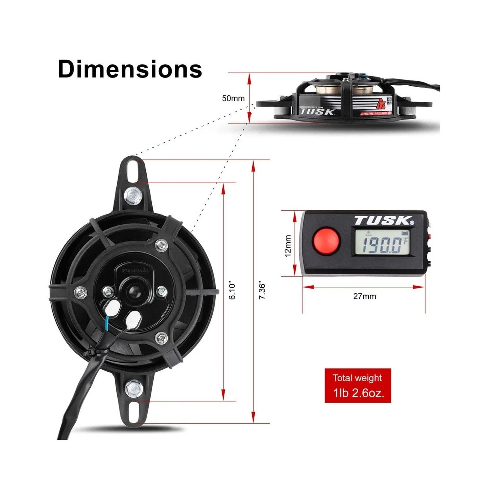 Tusk Digital Radiator Fan Kit Universal