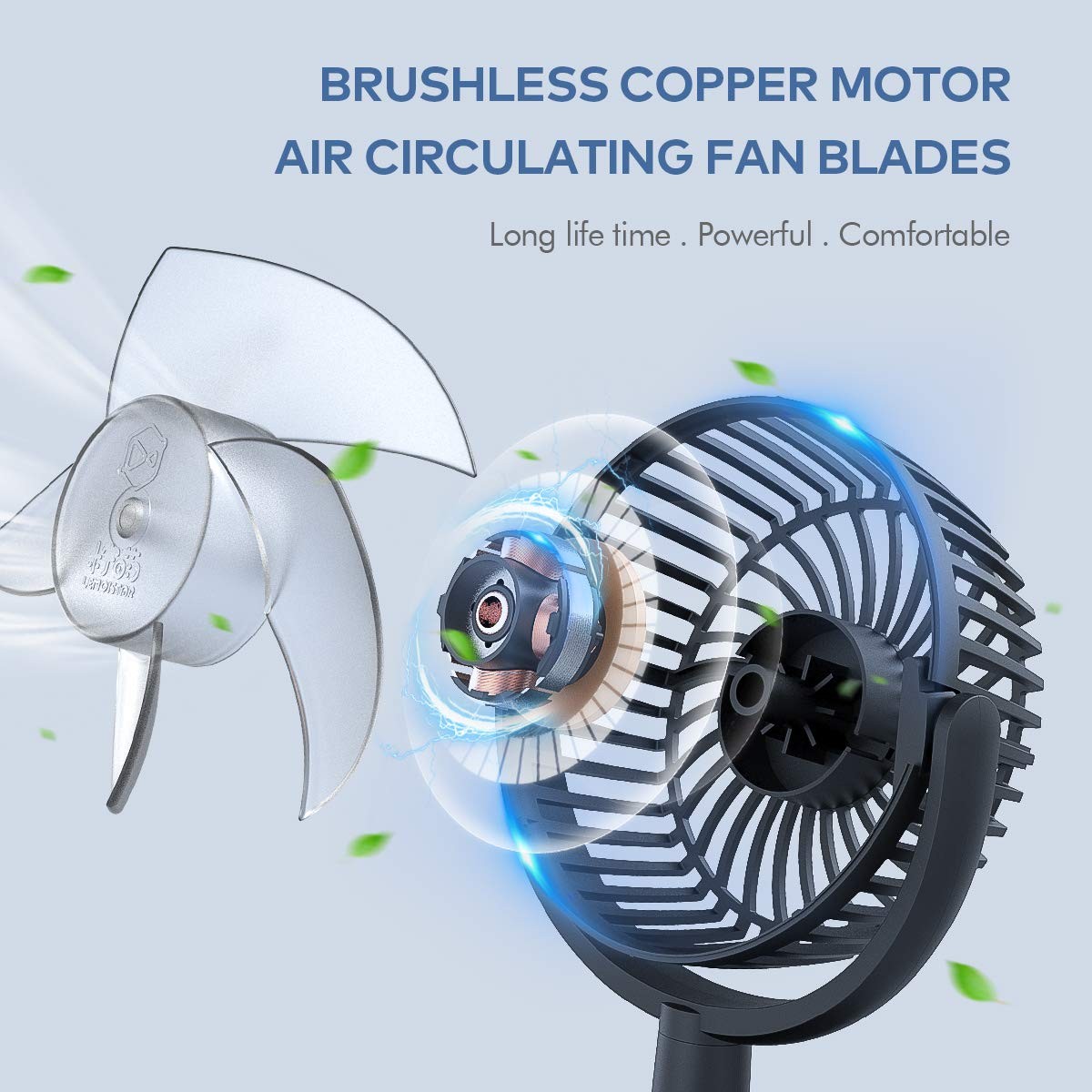 Mini Desk Fan, USB Powered Desktop Fan with 4 Speeds, Small but Black