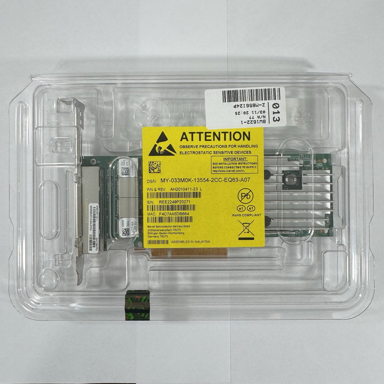 Dell Qlogic QL41164HFRJ Quad Port 10GbE RJ-45 10GBase-T Card D1 Sealed