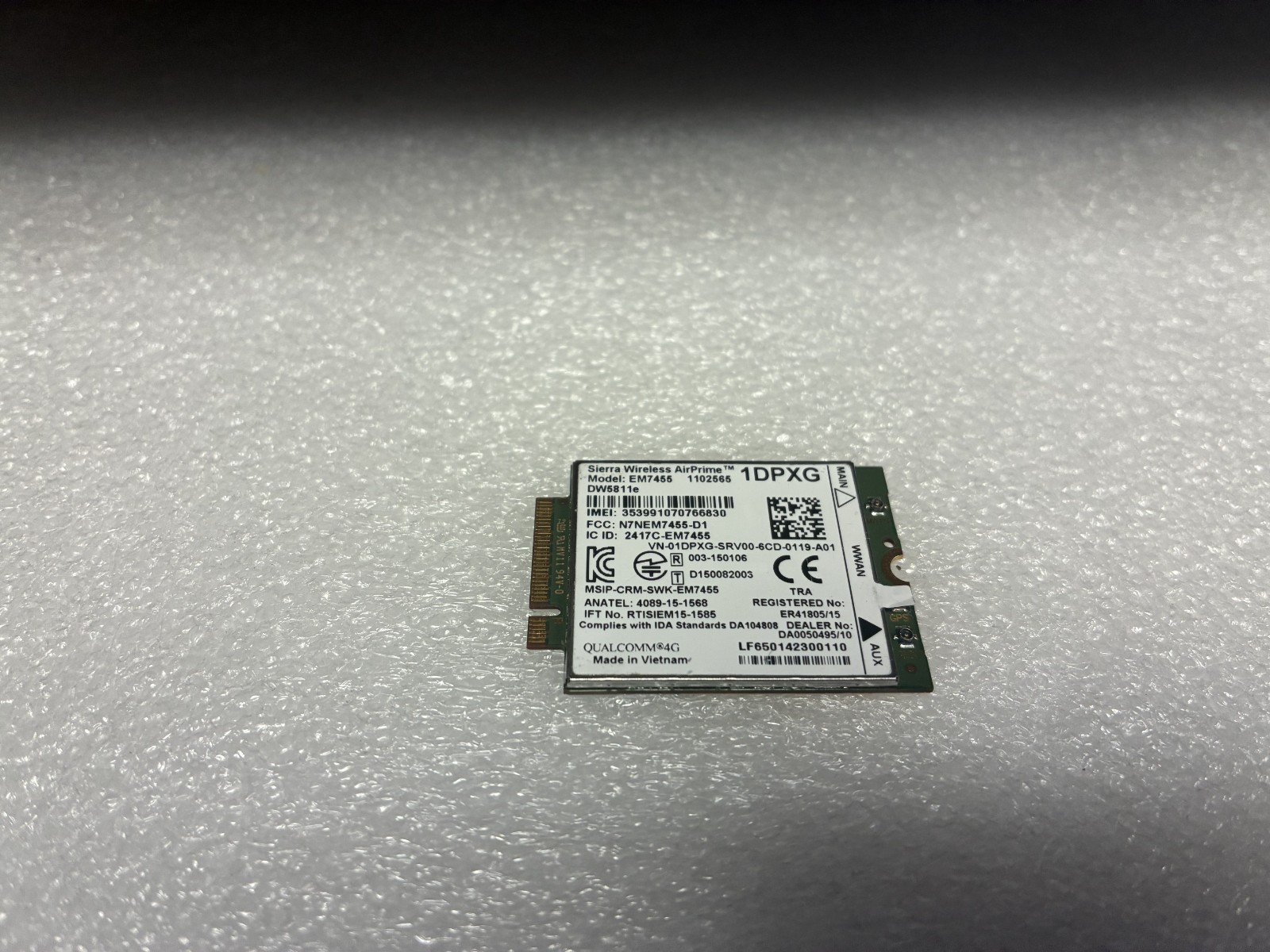 Dell DW5811E 3p10y MM9JH 1DPXG Wireless EM7455 Qualcomm 4G WWAN NGFF Card