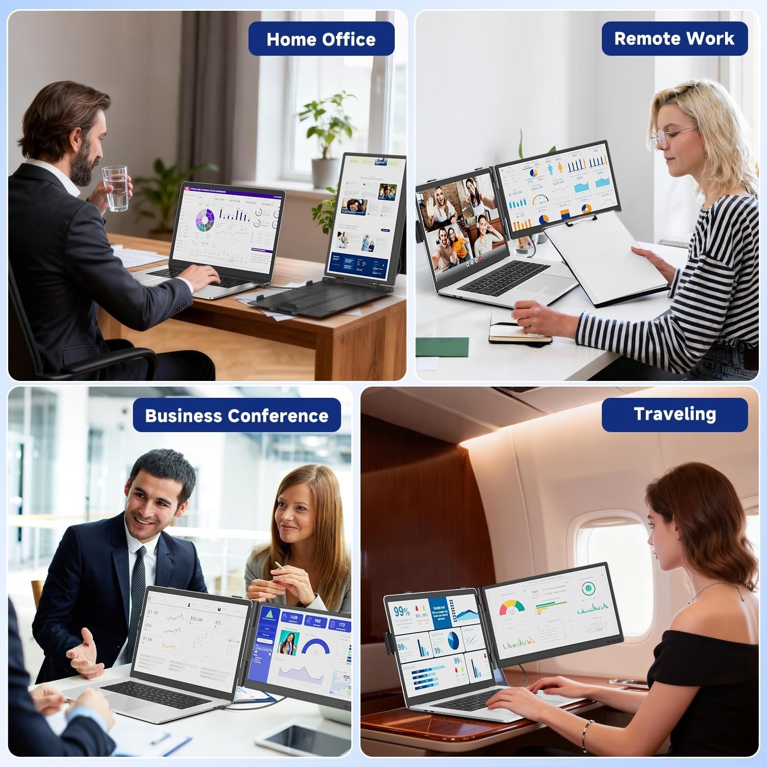Foldable 14” Laptop Screen Extender – Enhance Productivity with HD Clarity