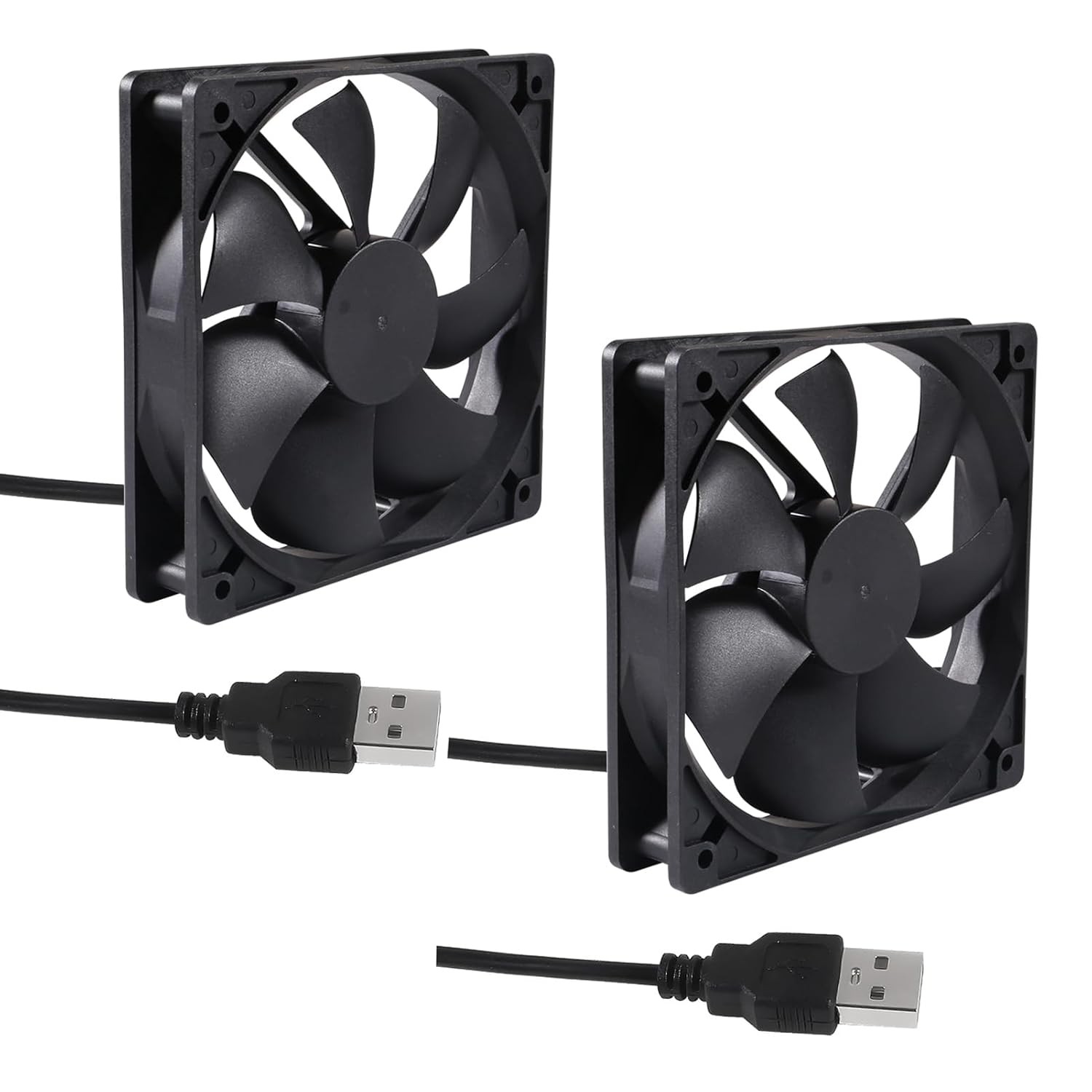 2PACK 120mm 5V USB Computer PC Fan, Fan Brushless 12025…