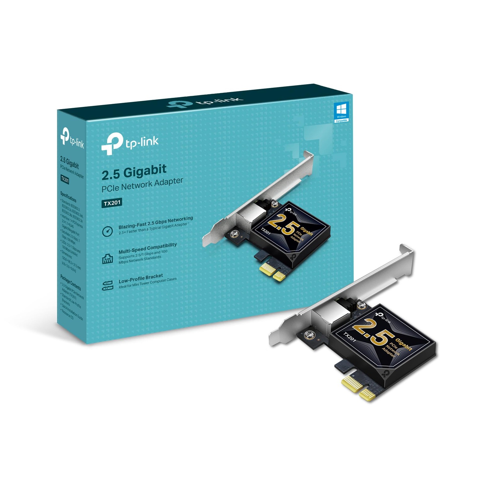 TP-Link 2.5GB PCIe Network Card TX201 – PCIe to 2.5 Gigabit Ethernet Network…