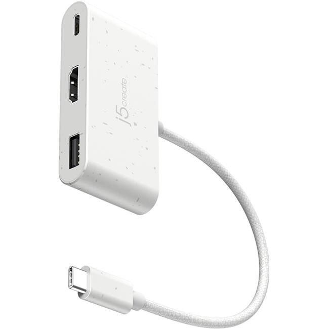 USB-C to HDMI & USB Type-A with Power Delivery & 4K HDMI – White #JCA379EW