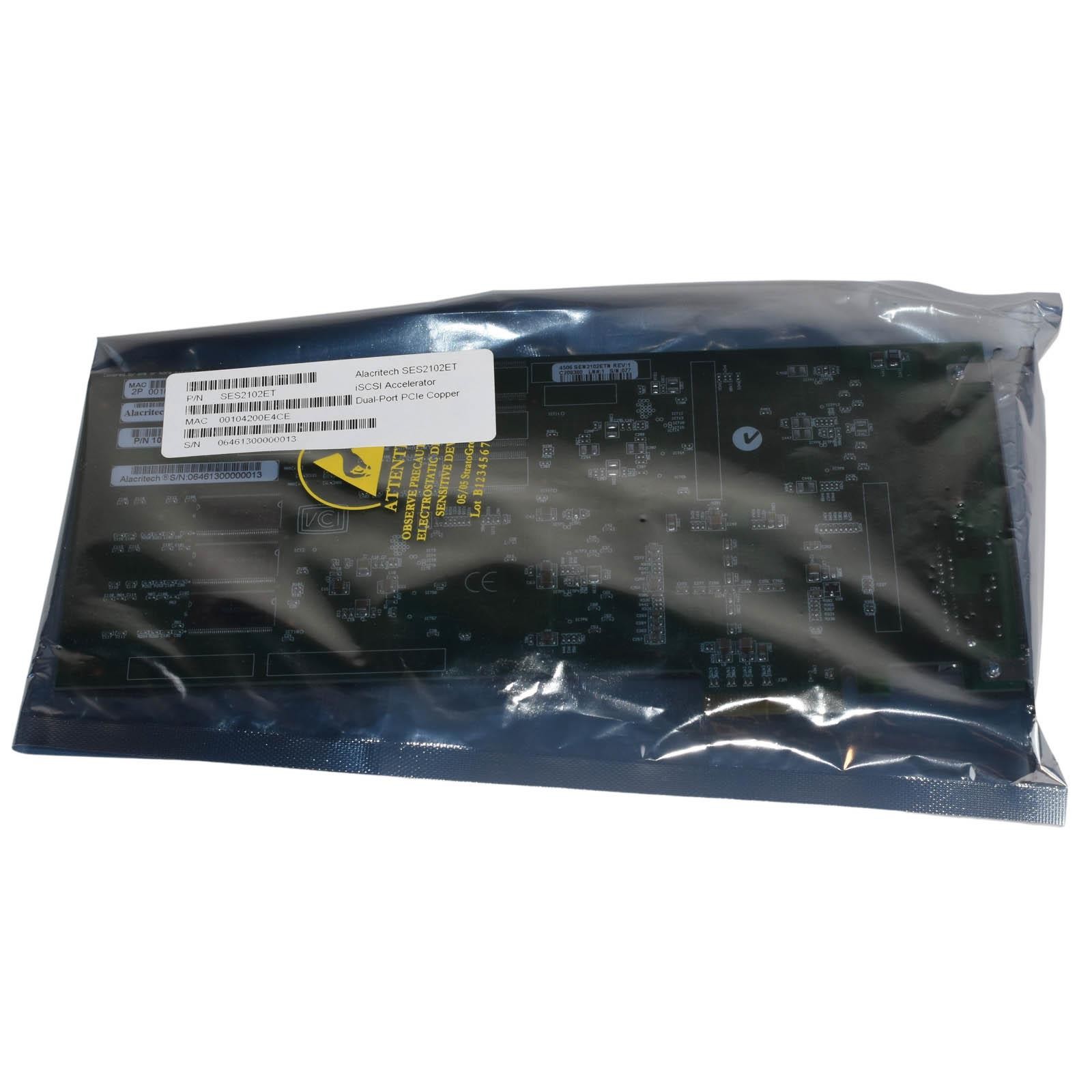 NEW NOB Alacrtitech SES2102ET iSCSI Dual Port PCI-Express x4 Accelerator Adapter