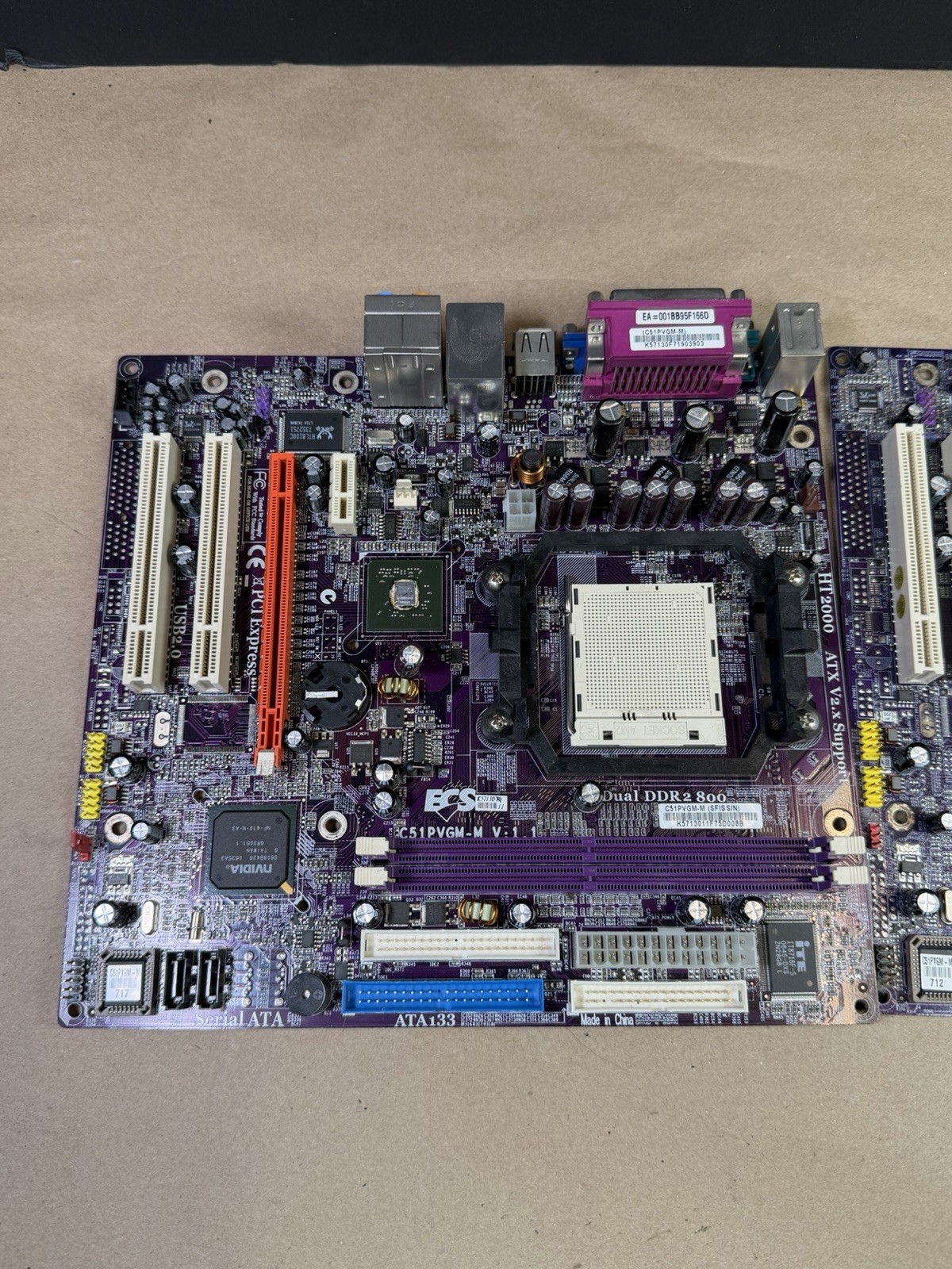 ECS HT2000 Desktop Micro-ATX Motherboard, C51PVGM-M (V1.0)
