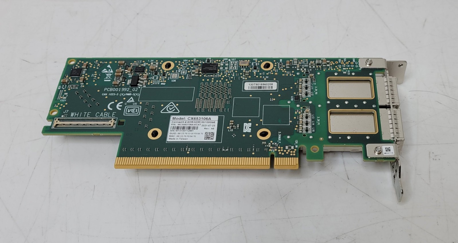 Mellanox ConnectX-6 100GbE 2 Port QSFP PCIe Ethernet Adapter – MCX653106A-ECAT