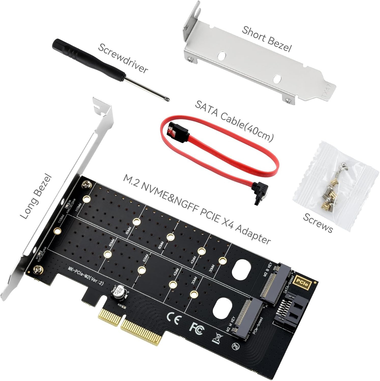 Dual M.2 PCIE Adapter NVME/NGFF to PCIE X4 Expansion Card 32Gbps PCIE NVME SS…