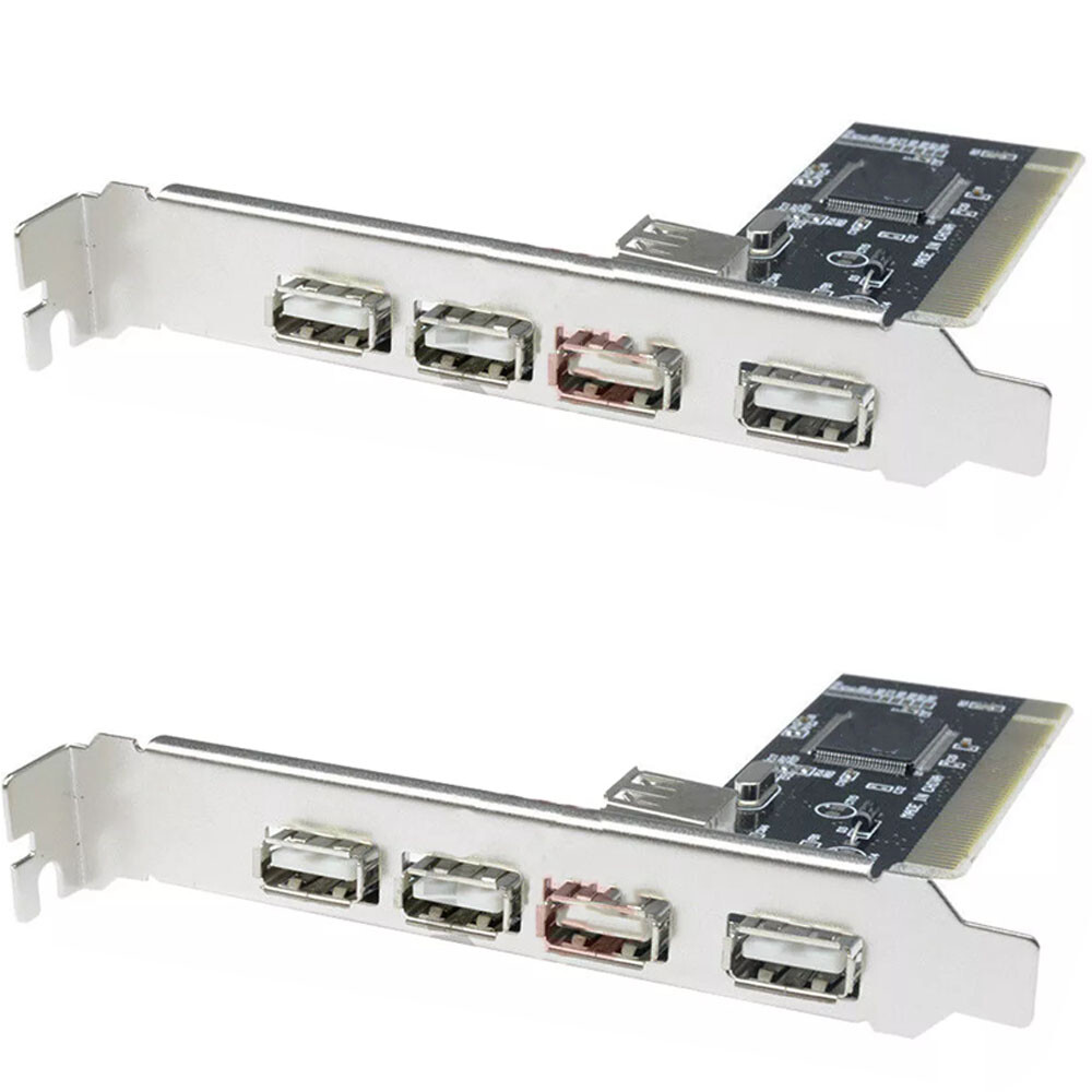 2PC PCI 32bit to 4+1 ports USB2.0 Expansion Controller Card PCI 5x USB2.0 HOT