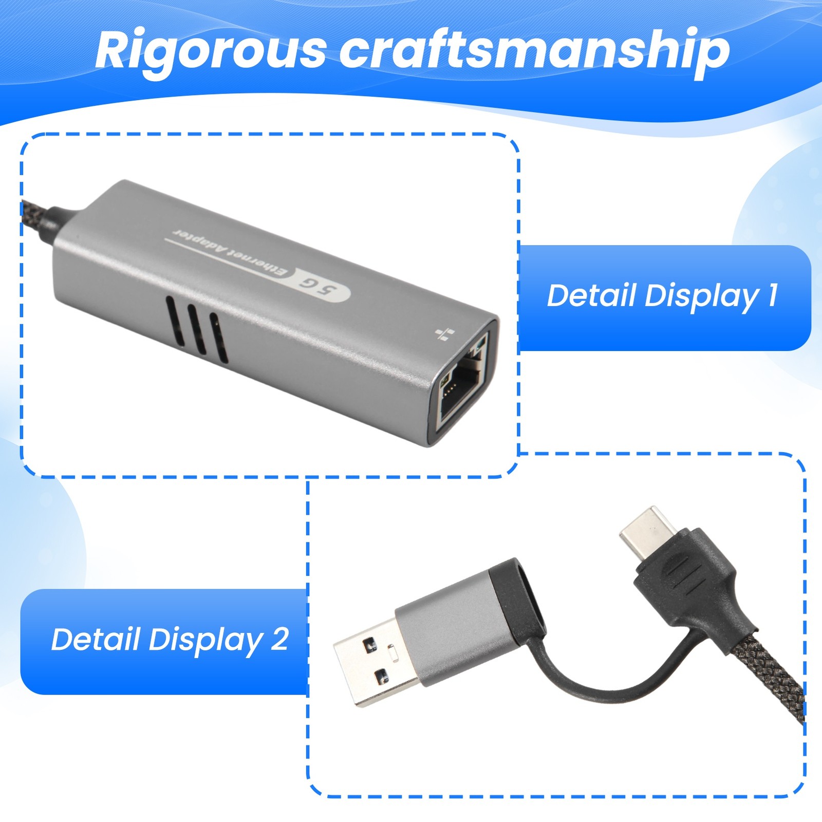 USB 3.2 to 5Gbps Ethernet Adapter RTL8157 5000Mbps RJ45 Converter for1874