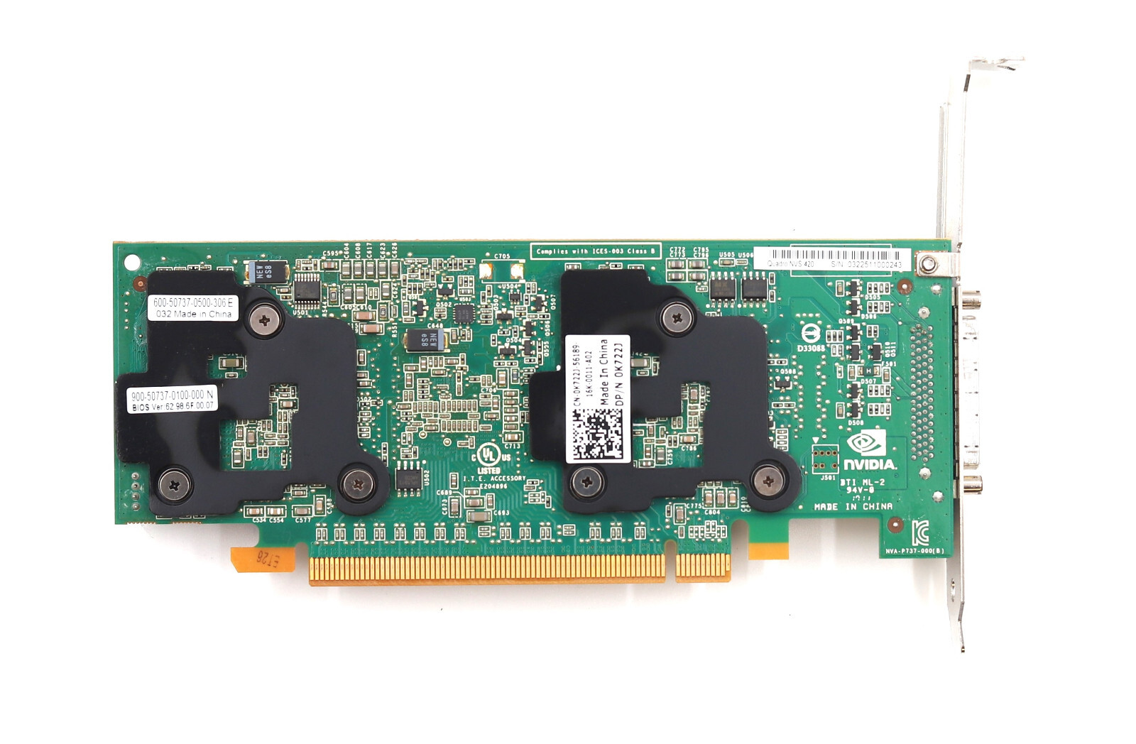 Nvidia Quadro NVS 420 512MB GDDR3 PCIe x16 Graphics Card Dell P/N: 0K722J Tested
