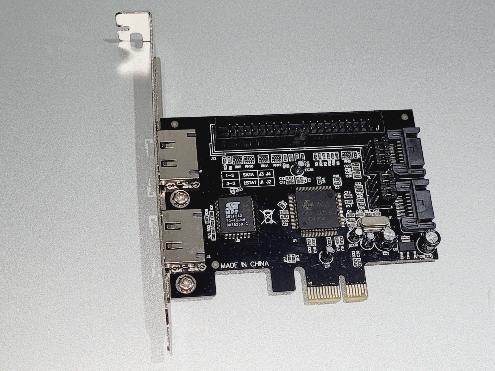 PCIe to 2x SATA2.0 + IDE 40pin + 2x ESATA hard disk controller adapter raid card