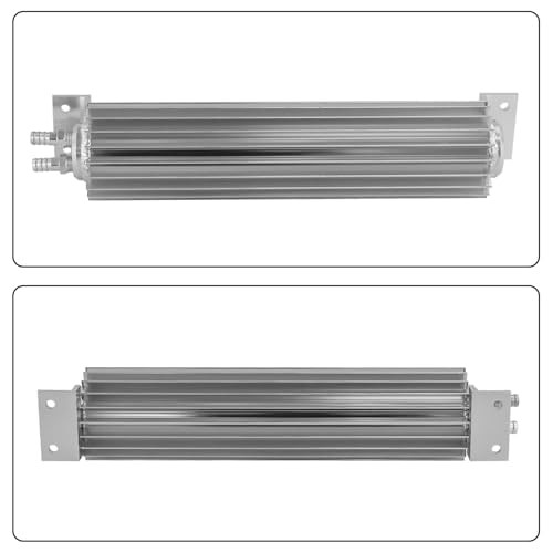 Universal 12” Aluminum Dual Pass Finned Transmission Oil Cooler W/Fittings