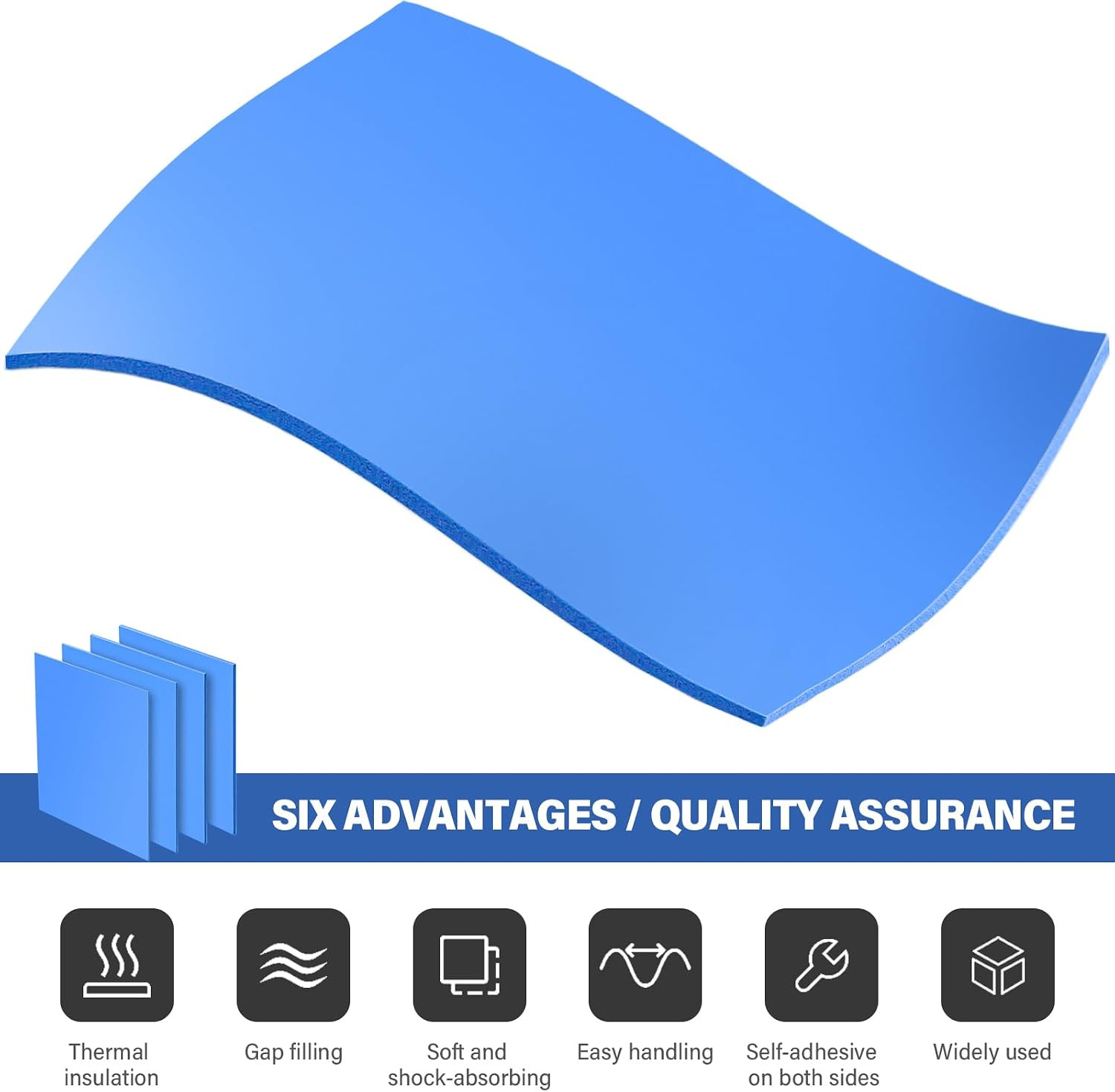 4 Pieces Silicone Thermal Pads 100 x100mm 0.5mm 1mm 1.5mm 2mm Highly Efficient T