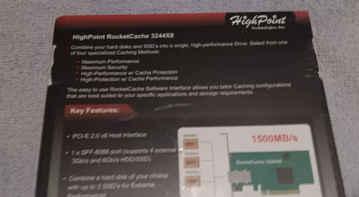 HighPoint RocketCache 3244X8 PCIe 2.0 x8 SATA SAS SSD-RAIDController Card