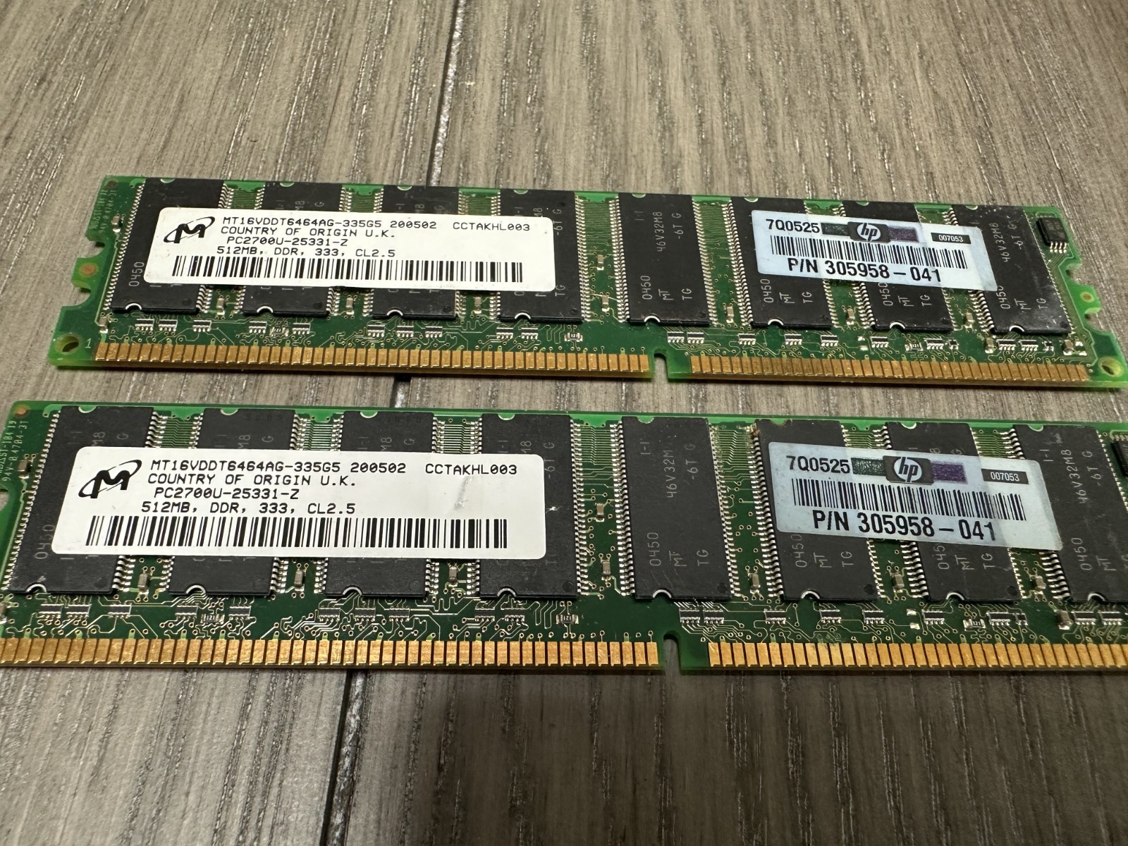 MT16VDDT6464AG-335GB Micron 512MB DDR Non ECC PC-2700 333Mhz Memory
