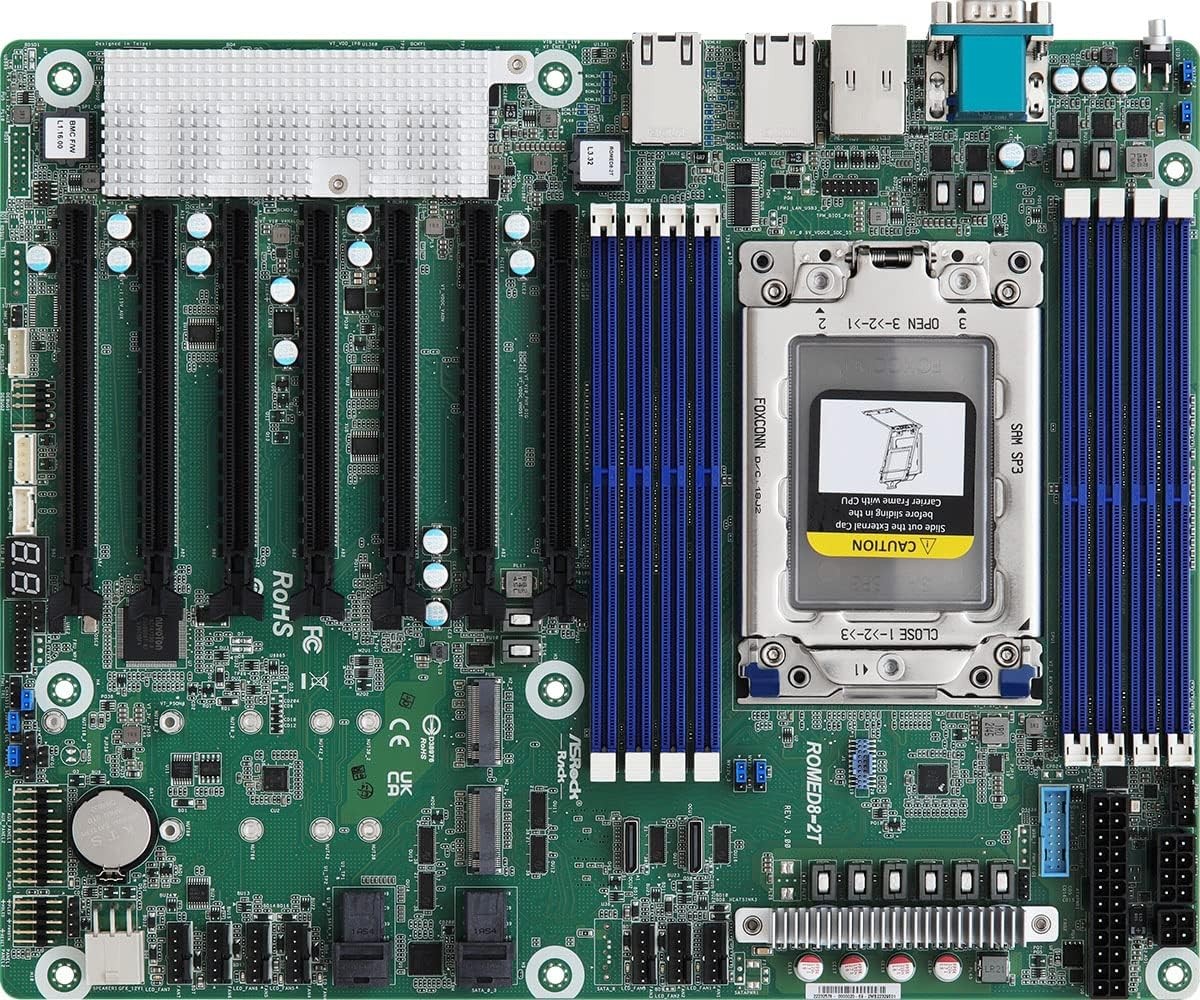 ASRock Rack Server Motherboard ATX AMD EPYC 7003/7002 SP3 LGA4094 ROMED8-2T/BCM