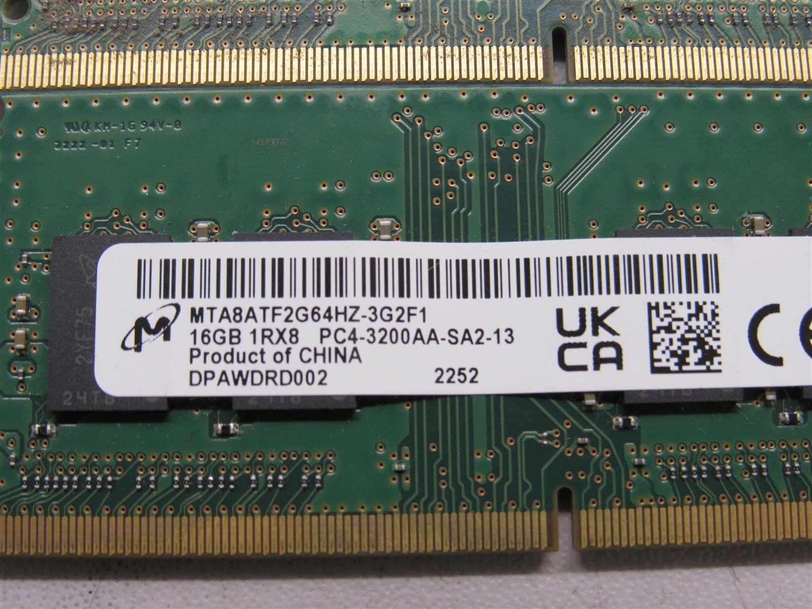 32GB KIT – 2x Micron 16GB PC4-3200AA DDR4 25600 SODIMM RAM for LAPTOP