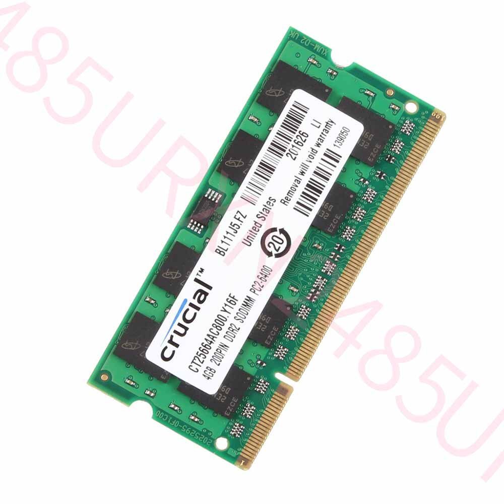 8GB 4GB DDR2 PC2-6400 800 Laptop RAM Crucial For Dell Inspiron 1440 1545 1750
