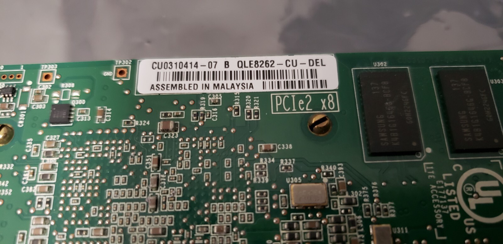 Dell QLogic QLE8262-CU-DEL, 10GbE SFP+, 2-Port PCIe, 2.0 x8 SFF CNA Adapter Card