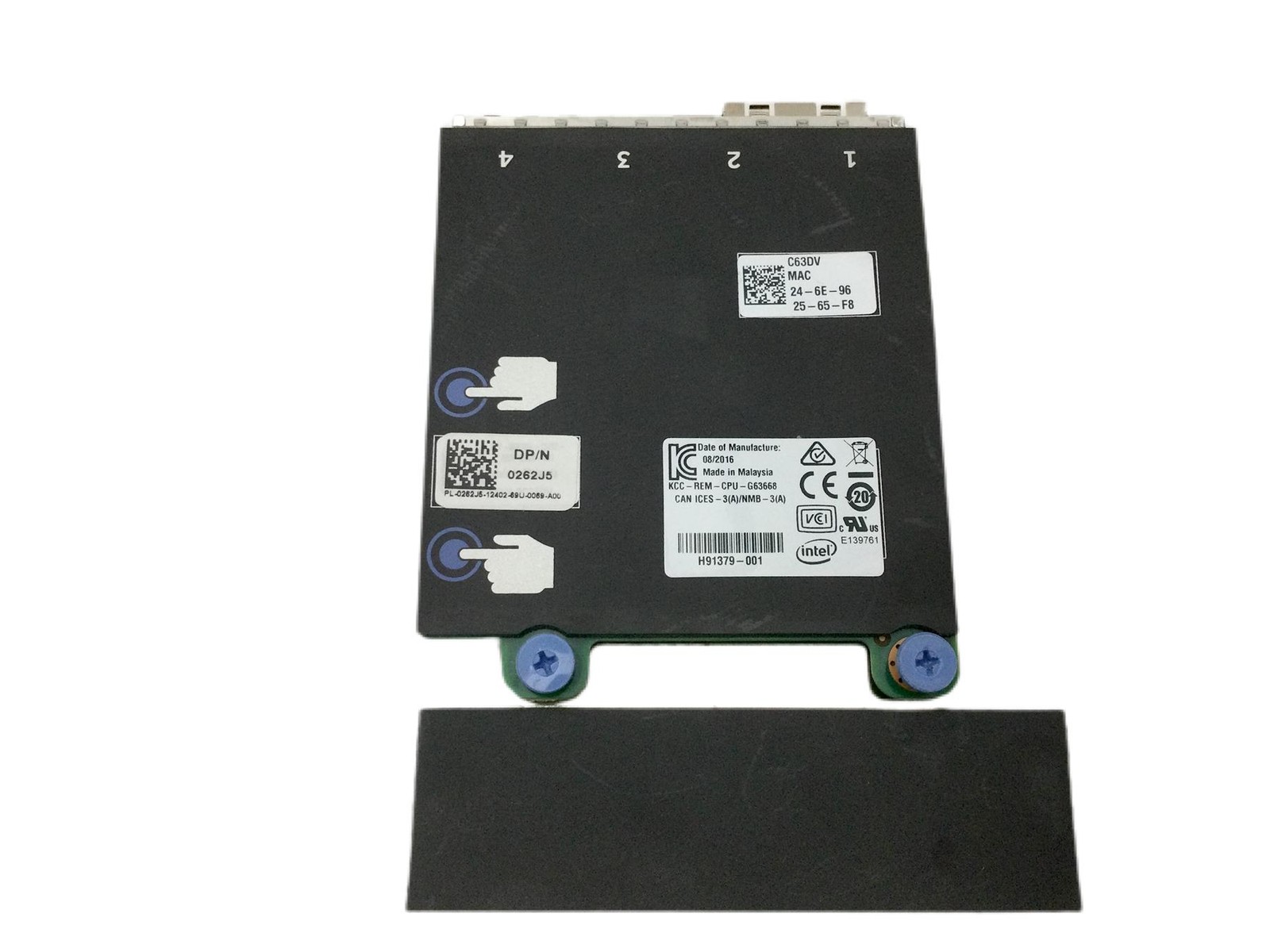 Dell Intel x520 / i350 Quad Port 2x SFP+ 2x RJ45 10GB/1GbE Network Mezz Card