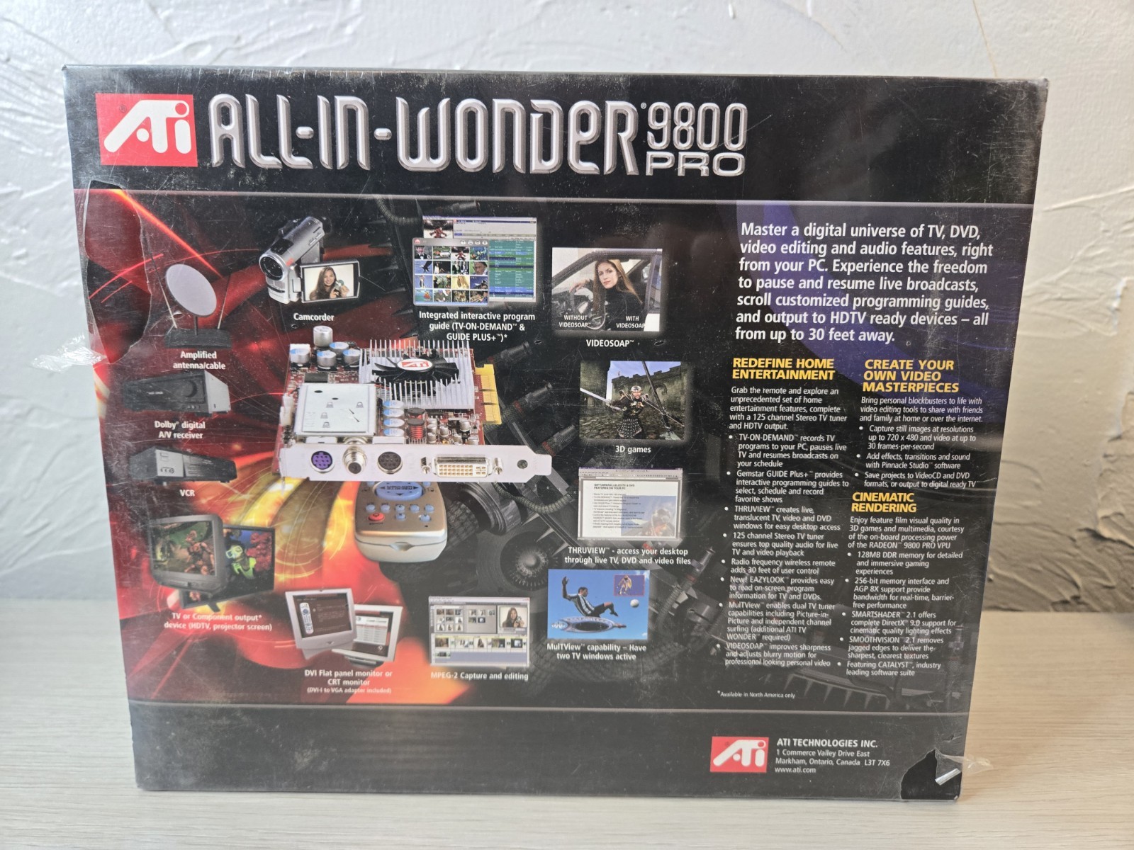 SEALED Vintage ATI All In Wonder 9800 PRO Graphics Card “SEE PHOTOS/DESCRIPTION”