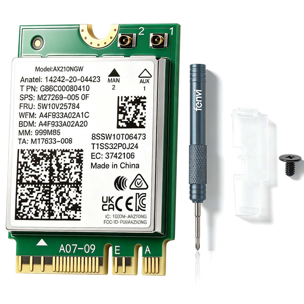 AX210NGW WiFi 6E M.2 Key A/E Card Bluetooth 5.4 Tri-Band 5400Mbps for Win 10/11