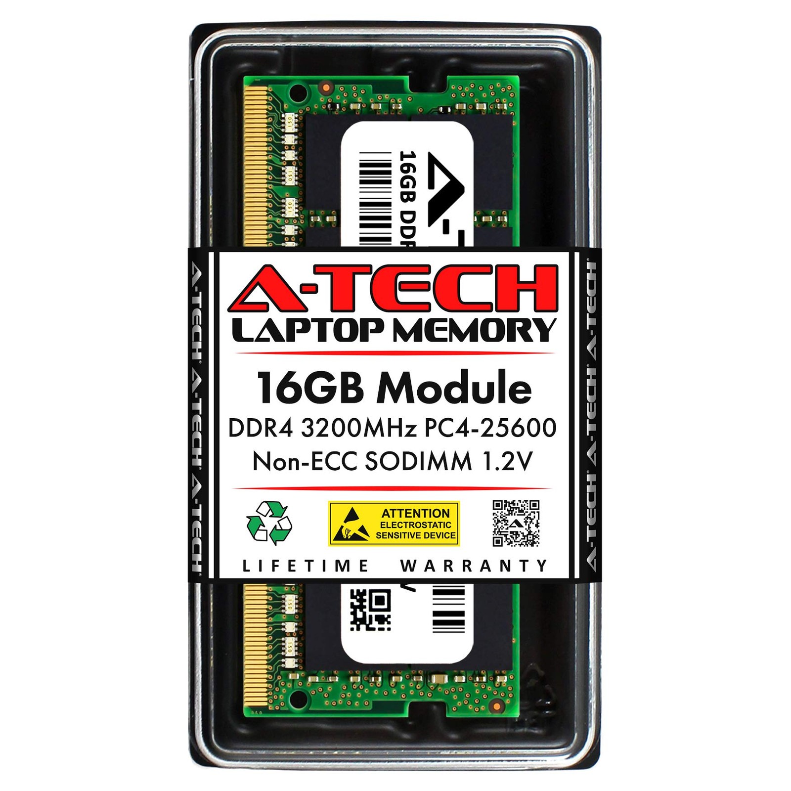 A-Tech 16GB DDR4 3200 MHz SODIMM PC4-25600 (PC4-3200AA) CL22 16GB, Multicolor