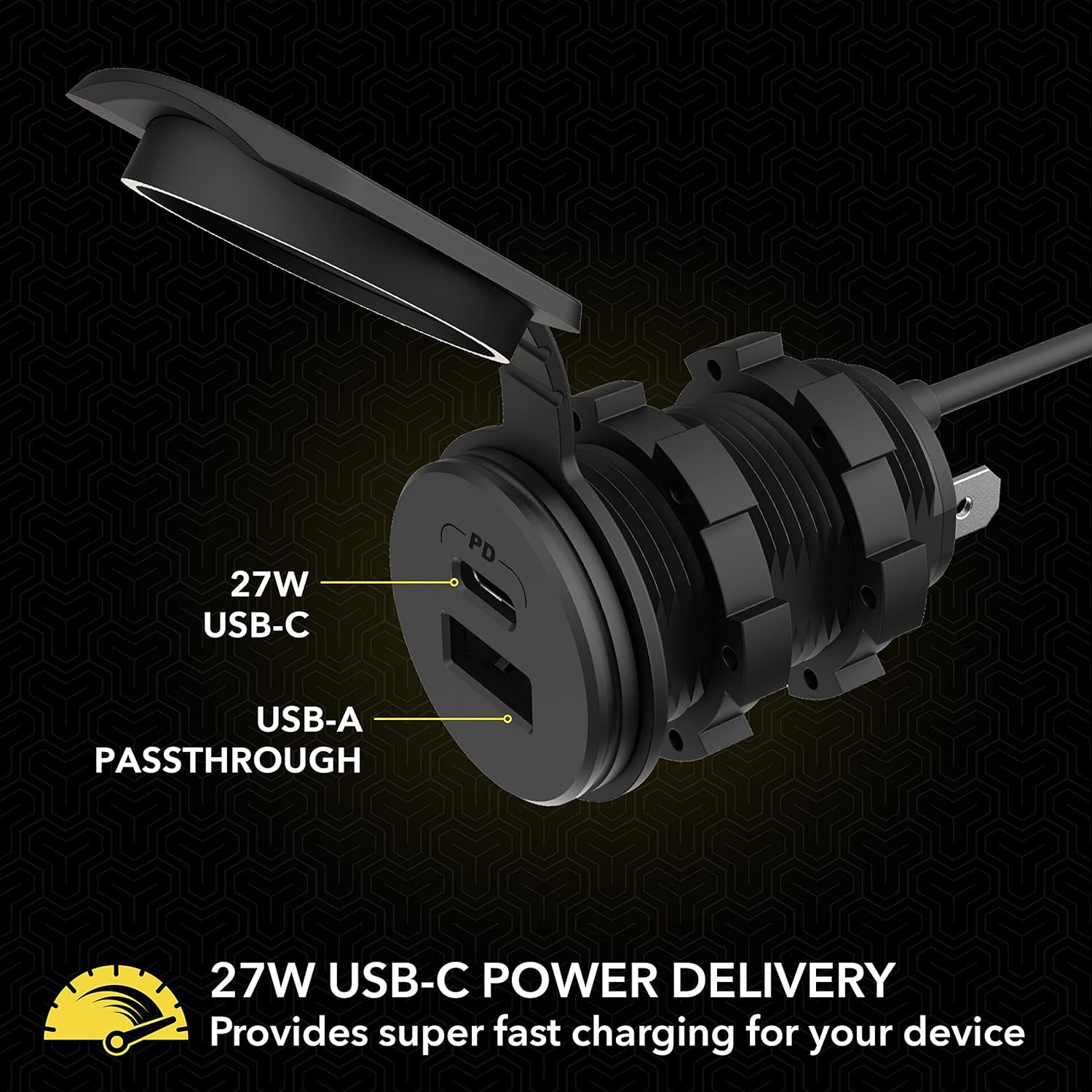 CPPDRLK-SP 27W USB PD 3.0 Type-C Car Charger w/USB-A Adapter for CarPlay Android
