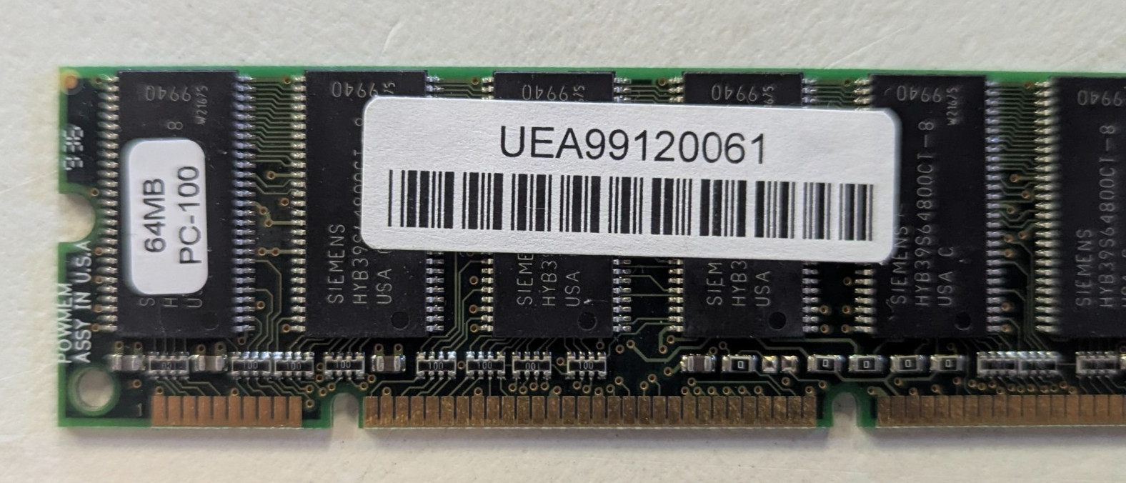 POWMEM 8561.6643 Siemens 64MB PC100 SDRAM 168-Pin DIMM Memory Module