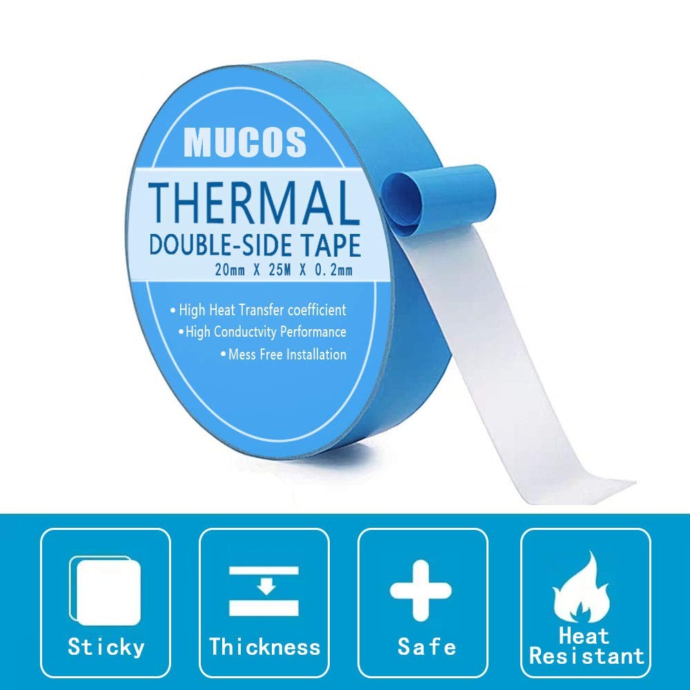 Thermal Tape, 20 mm x 25M x 0.2mm Double Side Adhesive Thermal Conductive Tap…