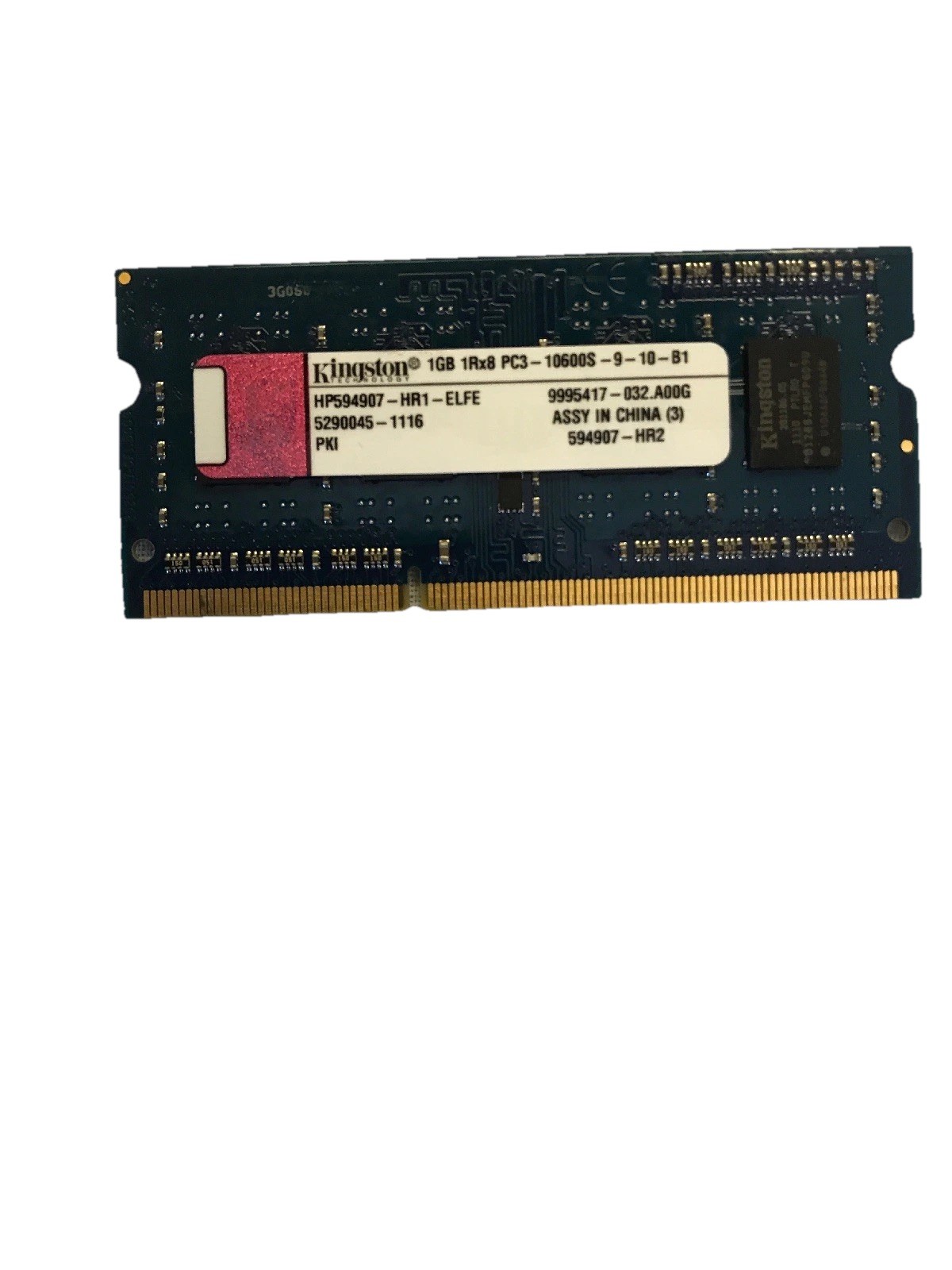 DRAM Memory Kingston 1GB 1Rx8 PC3-10600S-9-10-B1 (HP594907-HR-1-ELFE)