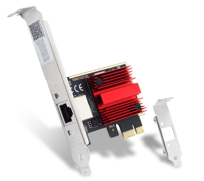 Fenvi 2.5G PCIE Network Adapter 2.5Gbps PCIe to RJ45 Gigabit Ethernet Network