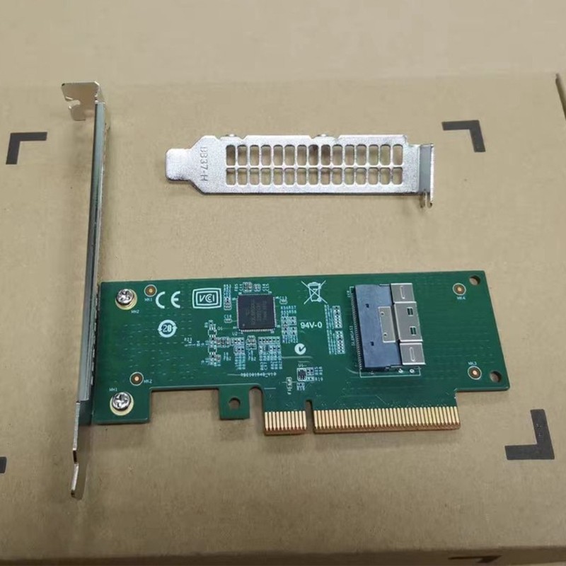 PCIe4.0 X8 to SFF-8654 X8 NVMe PCIe Adapter Converters Card for Desktop PC