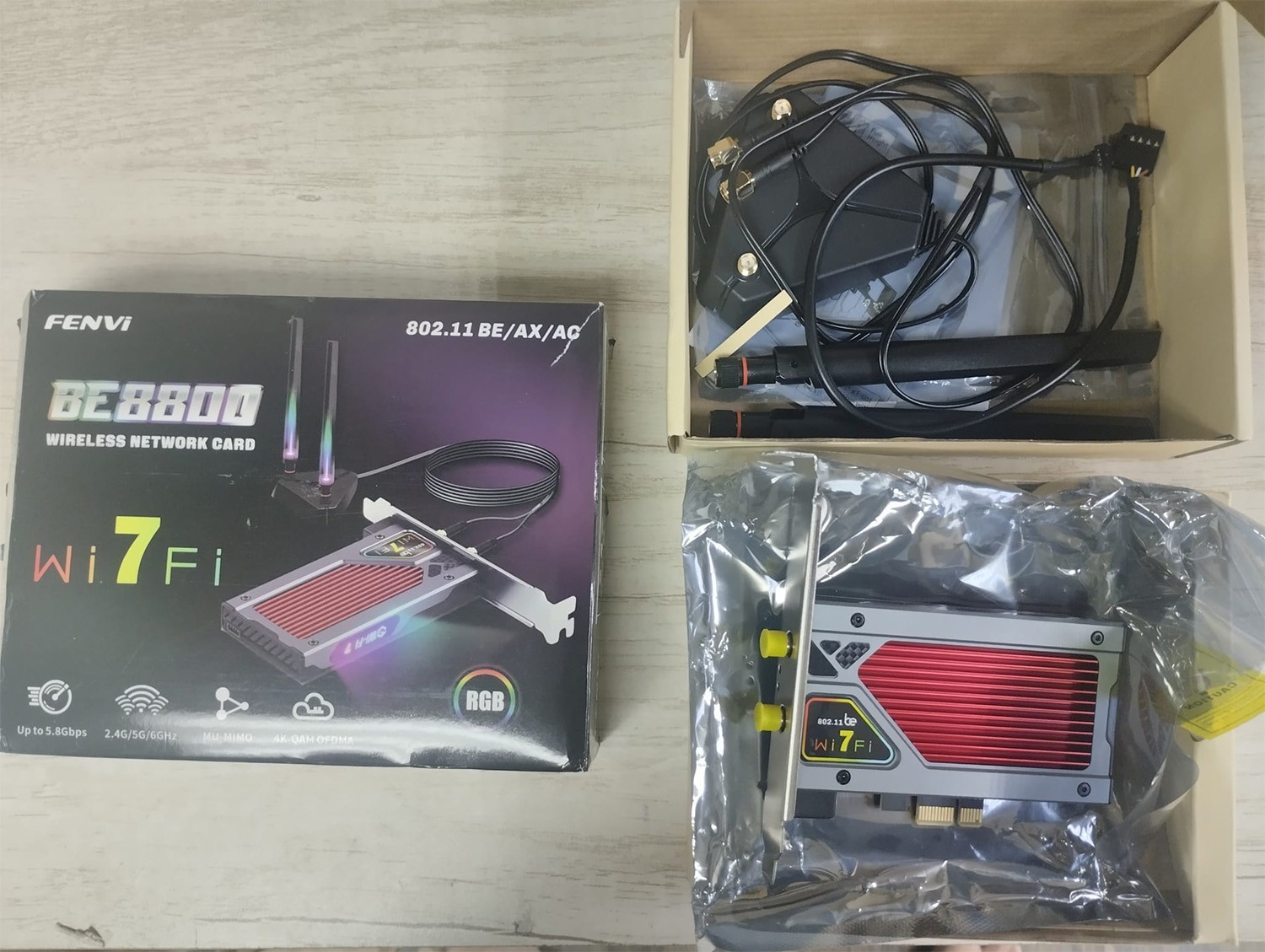 Fenvi FV-BE8800RGB WiFi 7 Intel BE200 Tri-Band 8774Mbps BT5.4 PCIe Card(Ex-demo)