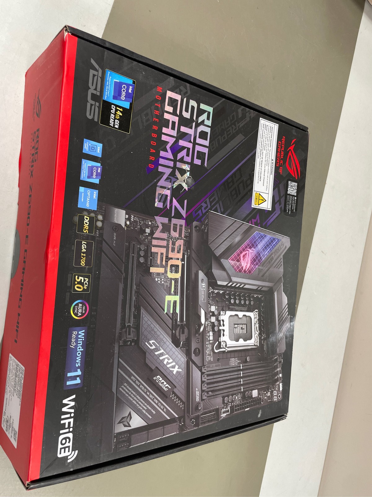 Asus Republic of Gamers Z690-E Gaming WIFI LGA 1700 ATX Motherboard – Black – O