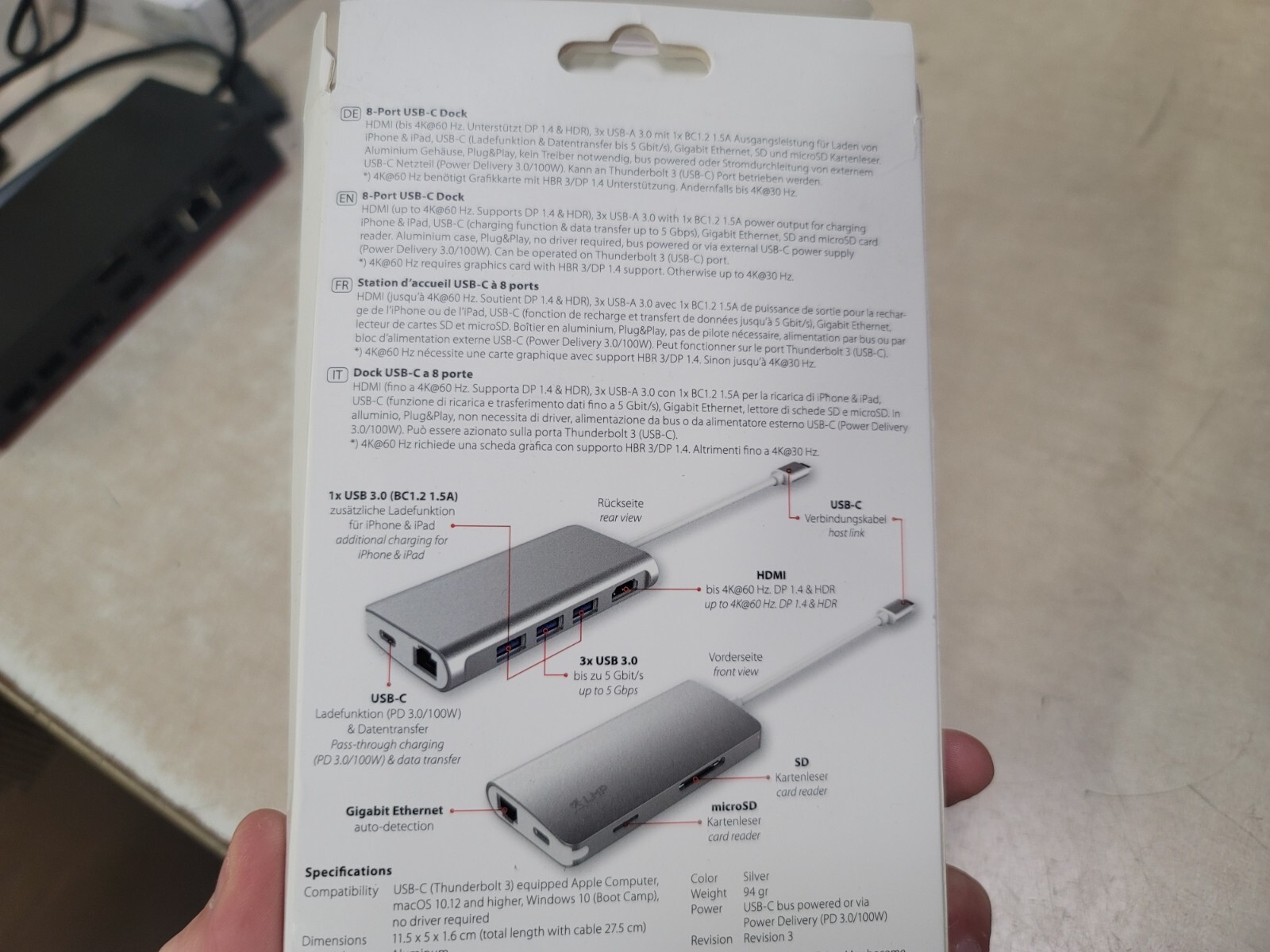 lmp 14368 USB-C MINI DOCK HDMI SILVER NEW CROPMARK
