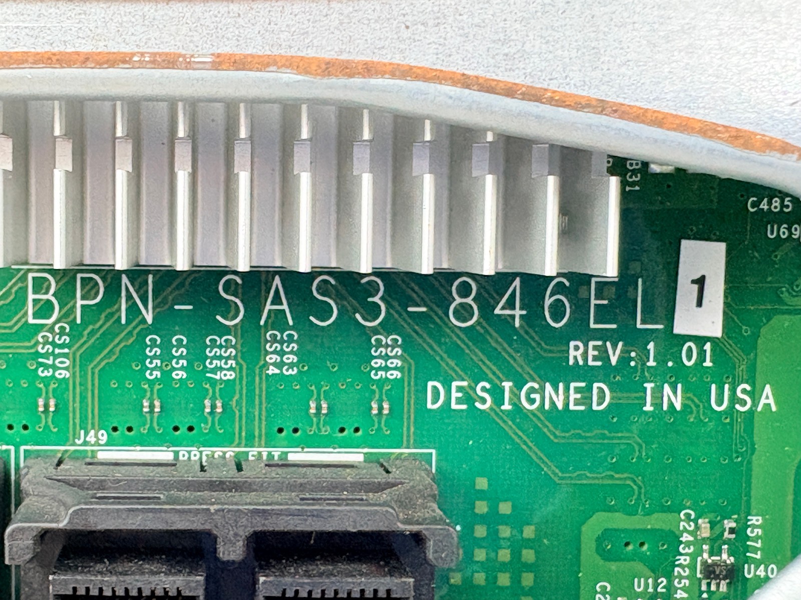 Supermicro BPN-SAS3-846EL1 4U 24-Bay 12Gbps SAS3/SATA3 Single Expander Backplane
