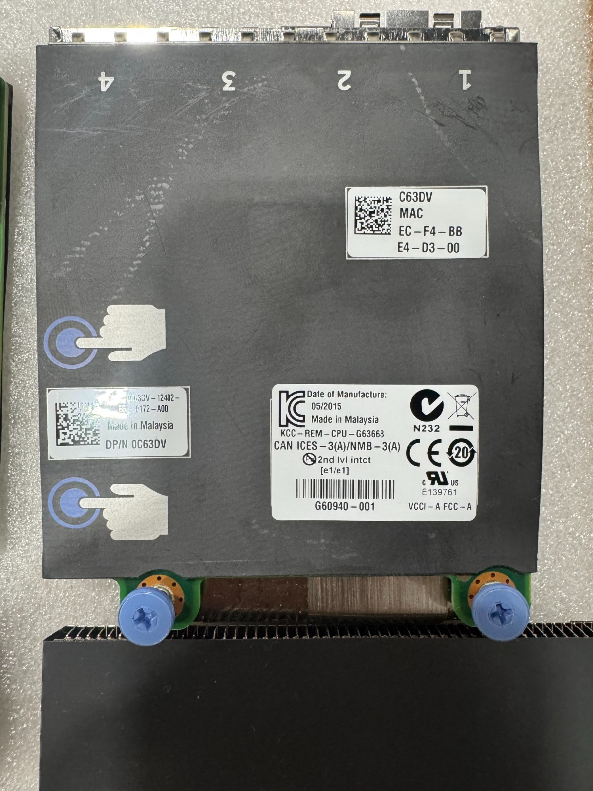 Dell C63DV Quad Port 2x 1GBASE-T + 2x 10GB SFP+ rNDC | Intel X520 I350 (129-PS)