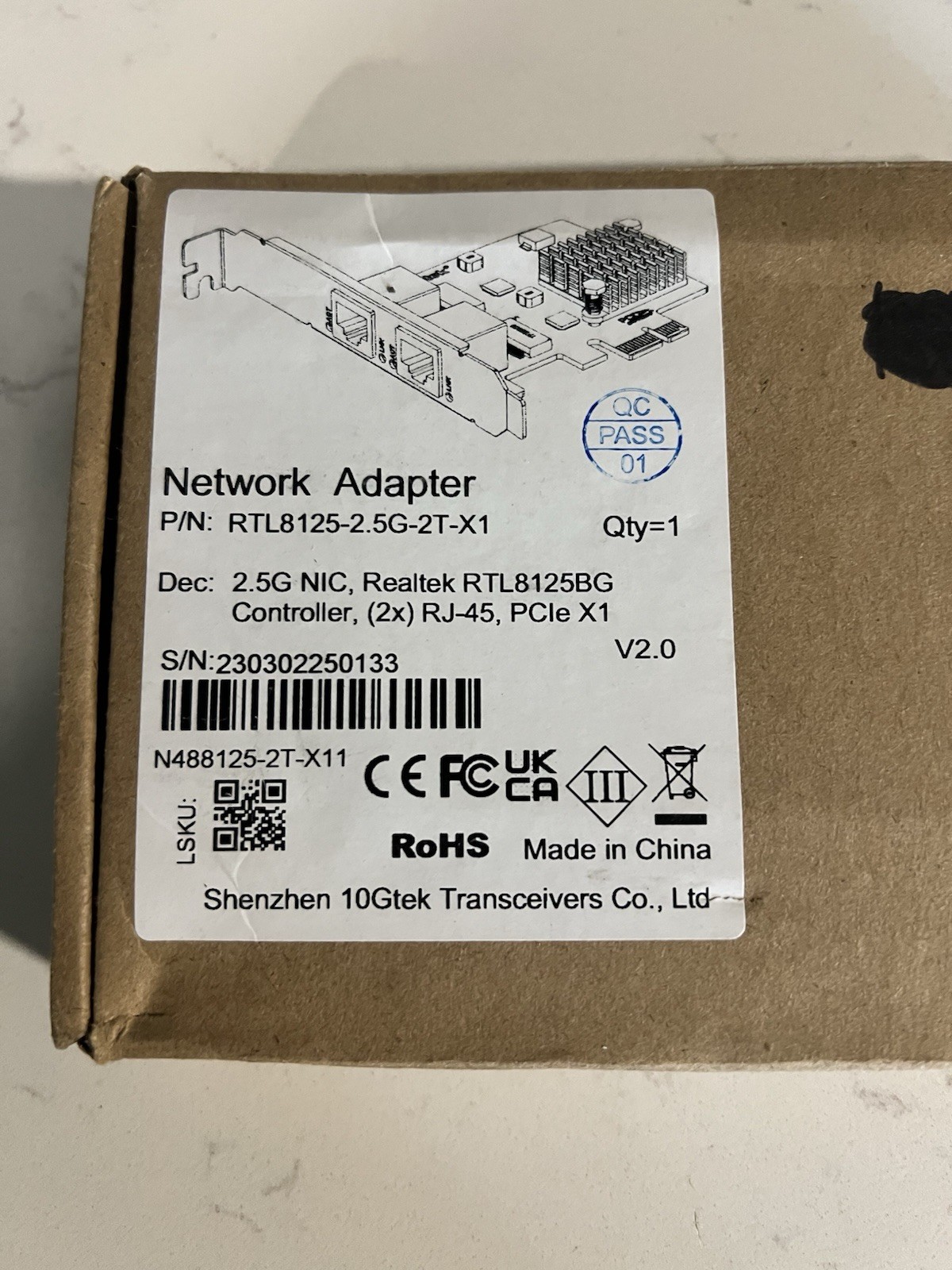 2.5G Ethernet Card 4 Port NIC Network Adapter Realtek RTL8125BG Controller