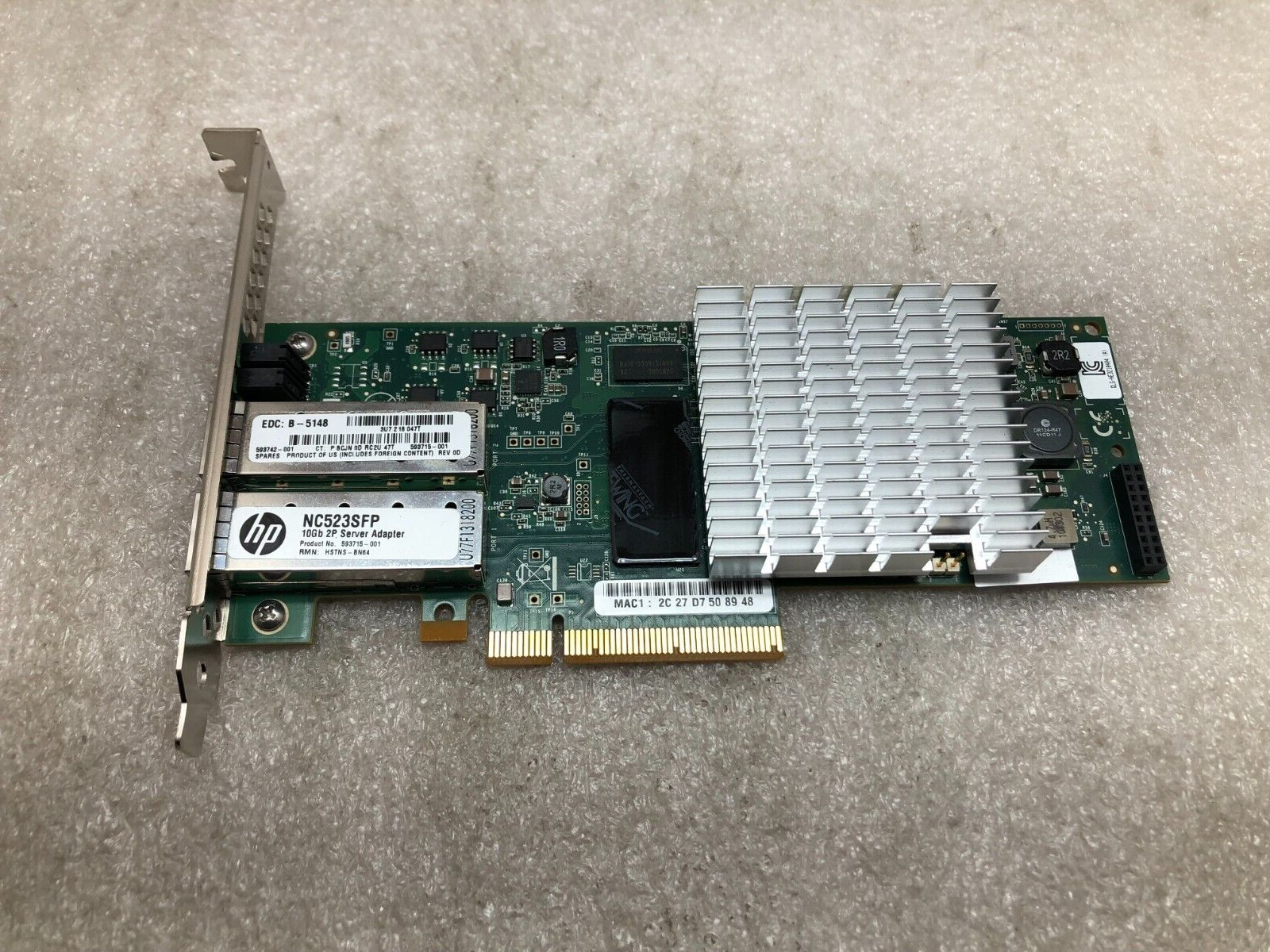 HP NC523SFP QLE3242-HP DUAL PORT 10GB ETHERNET 10GBE SFP+ PCI-E NIC NETWORK T7!!