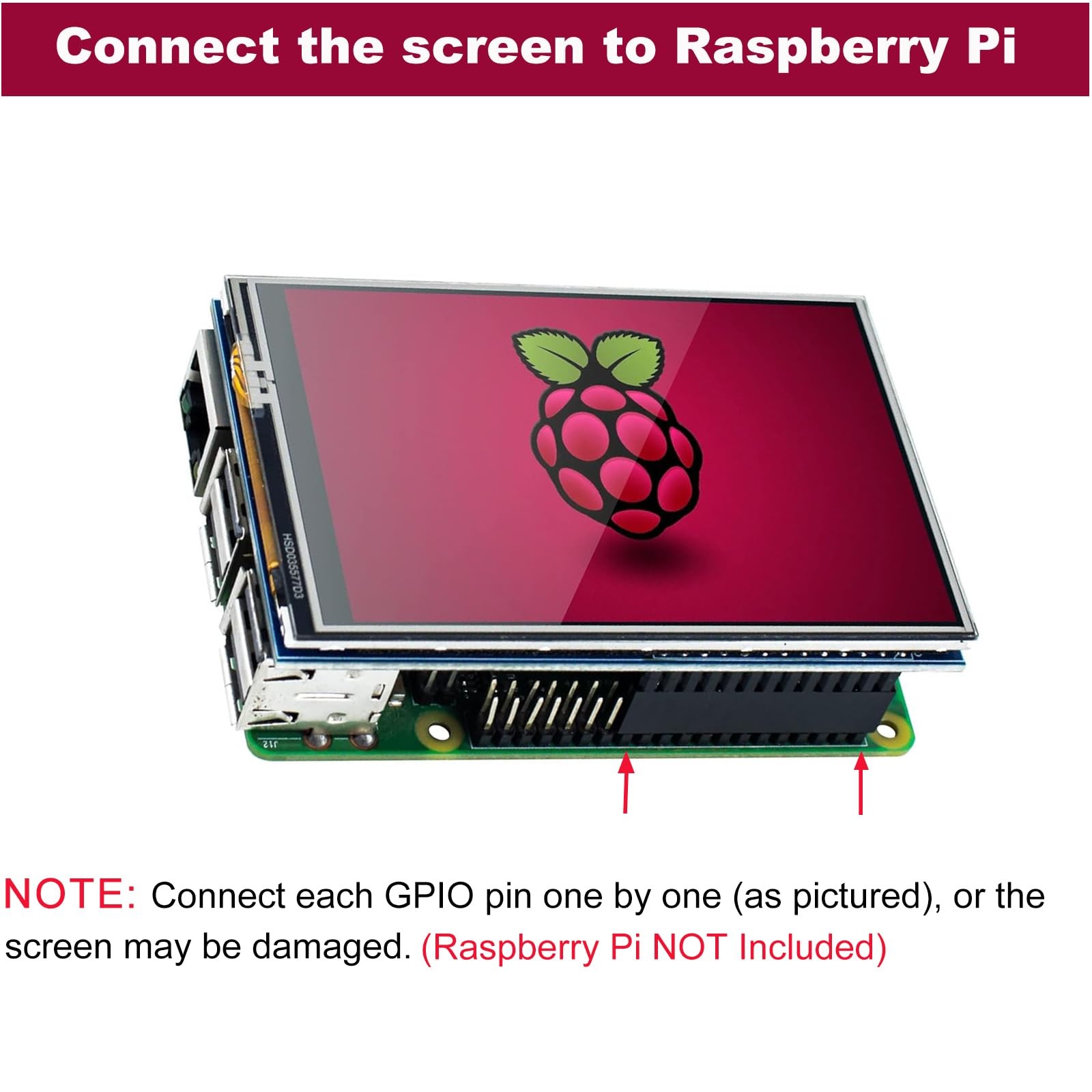 3.5 Inch 480×320 Touch Screen TFT LCD SPI Display Panel for Raspberry Pi 5, P…