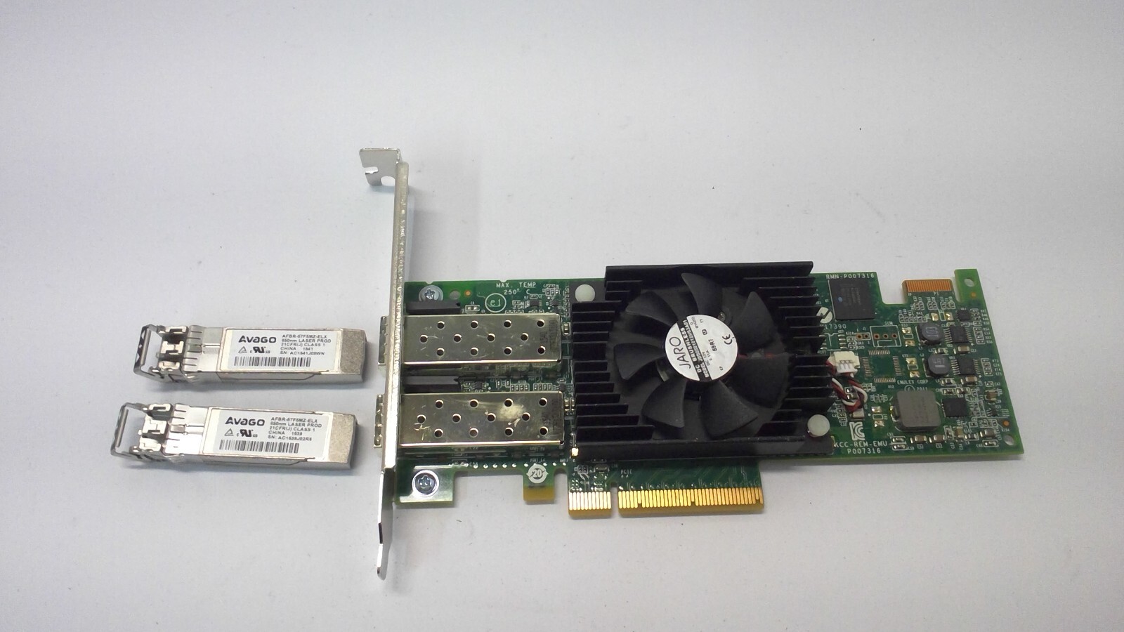 HP EMULEX LPE16002 DUAL PORT 16Gbps SFP+ PCIe FIBRE ADAPTER 0F3VJ6 w/2 SFP