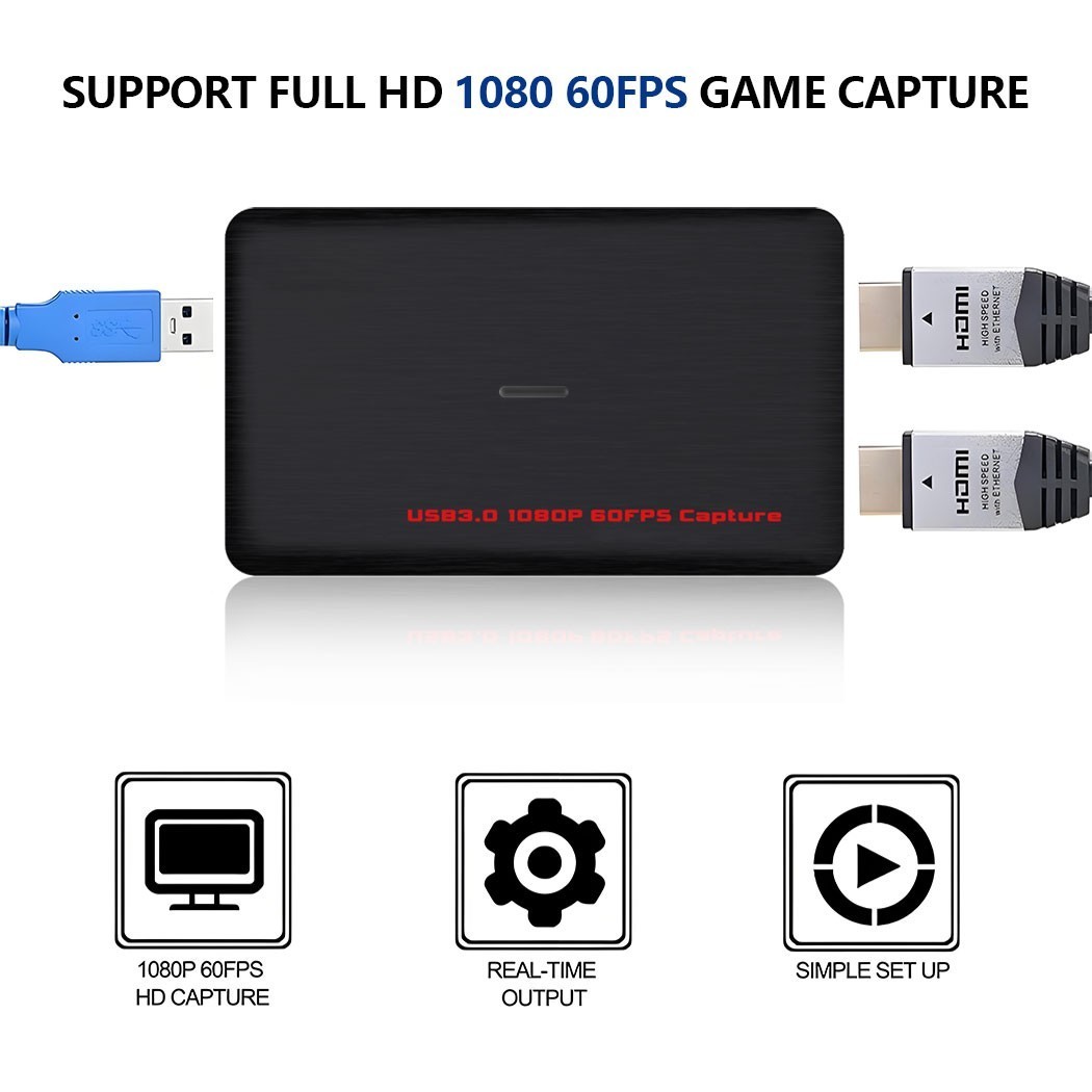 4K30 HDMI Game Capture Card 1080p60 USB3.2 Gen1 Type-C&USB-A,for PS5/Xbox/Switch