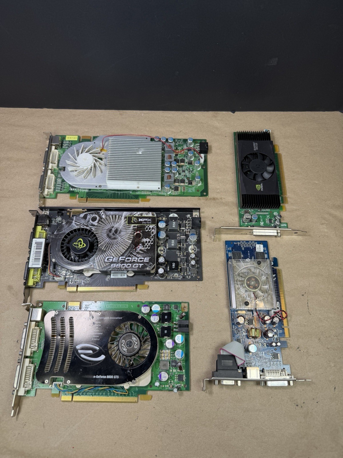 Lot of5 Assorted Graphics Card video cards Untested Unknown Conditions