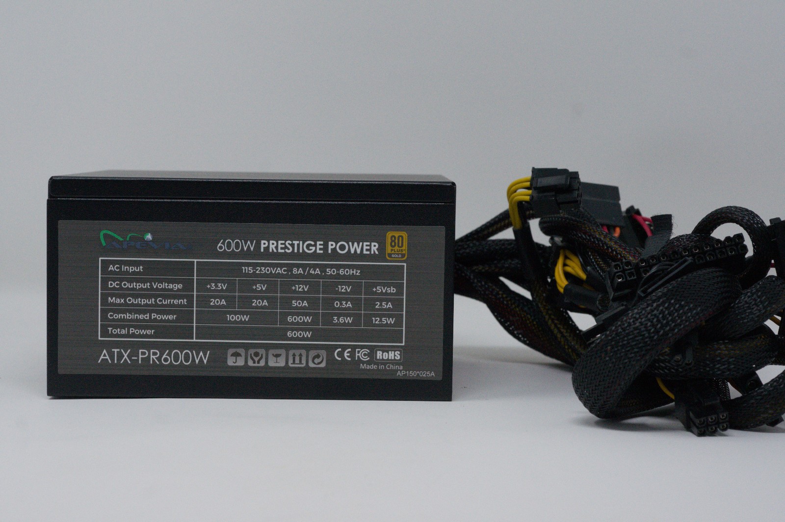 Apevia Prestige Series ATX-PR600W 600W 80 PLUS Gold ATX12V Power Supply