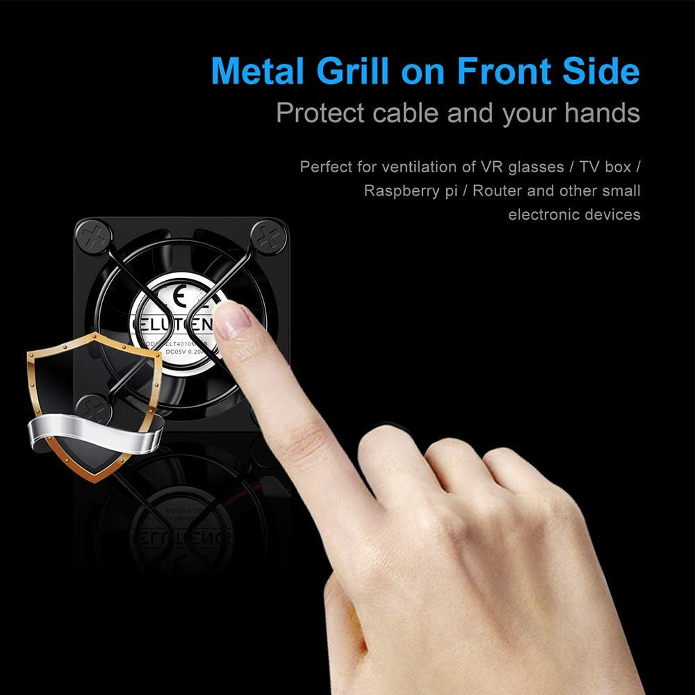 40Mm USB Fan with 3 Speed Control USB Ventilator 5V Max 5300RPM High Flow VR Coo